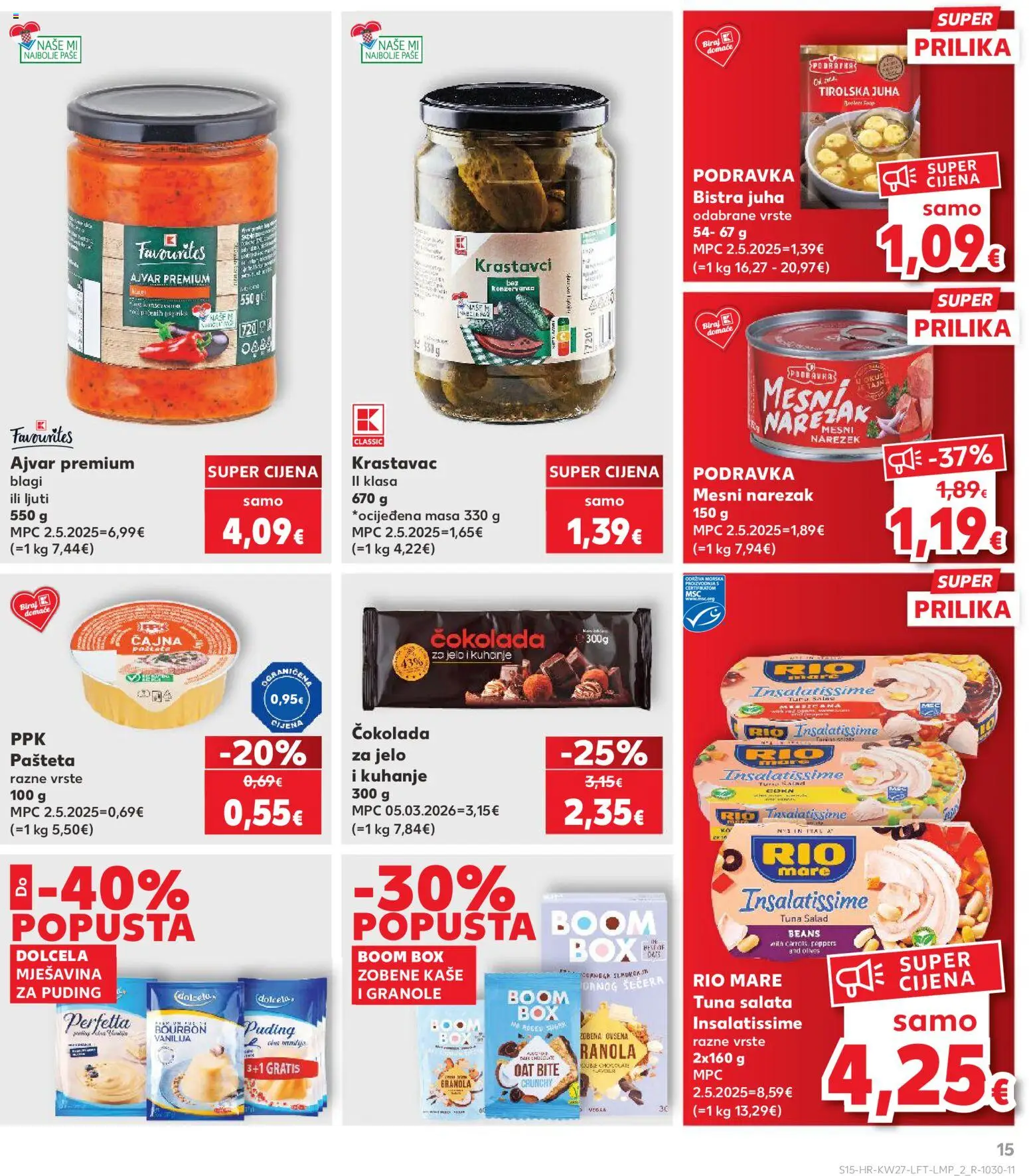 Kaufland katalog | vrijedi od 01.07.2026 | Stranica: 15 | Proizvodi: Podravka, Narezak, Krastavci, Juha