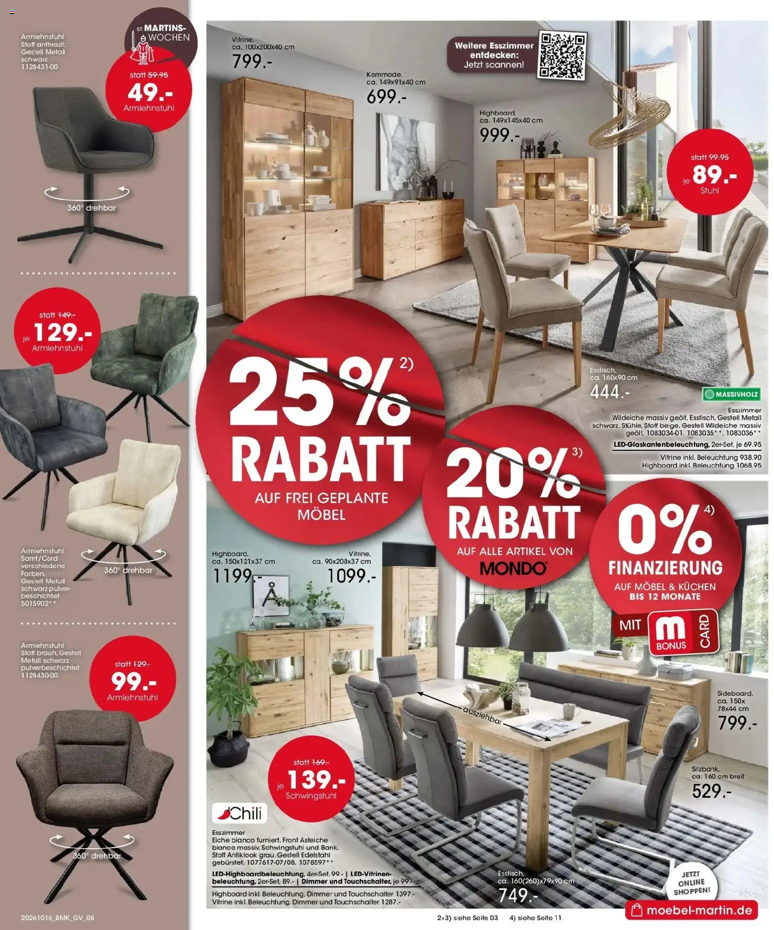 Möbel Martin Martins Wochen (ab 16.10.2026) zum Blättern | Seite: 8 | Produkte: HIghboard, Stuhl, Chili, Kuchen