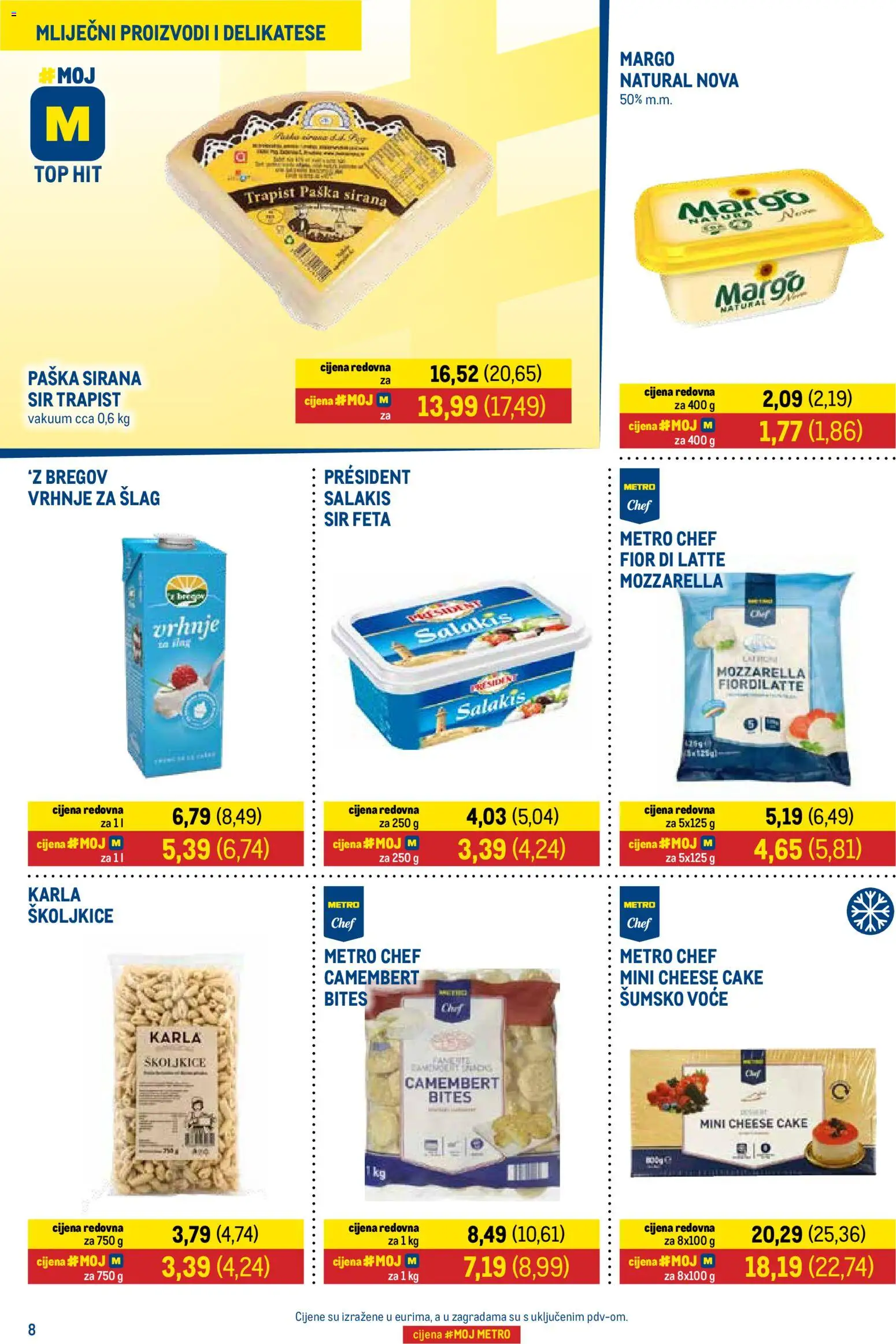 Metro katalog | vrijedi od 01.09.2026 | Stranica: 8 | Proizvodi: Šumsko voće, Vrhnje za šlag, Feta, Mozzarella