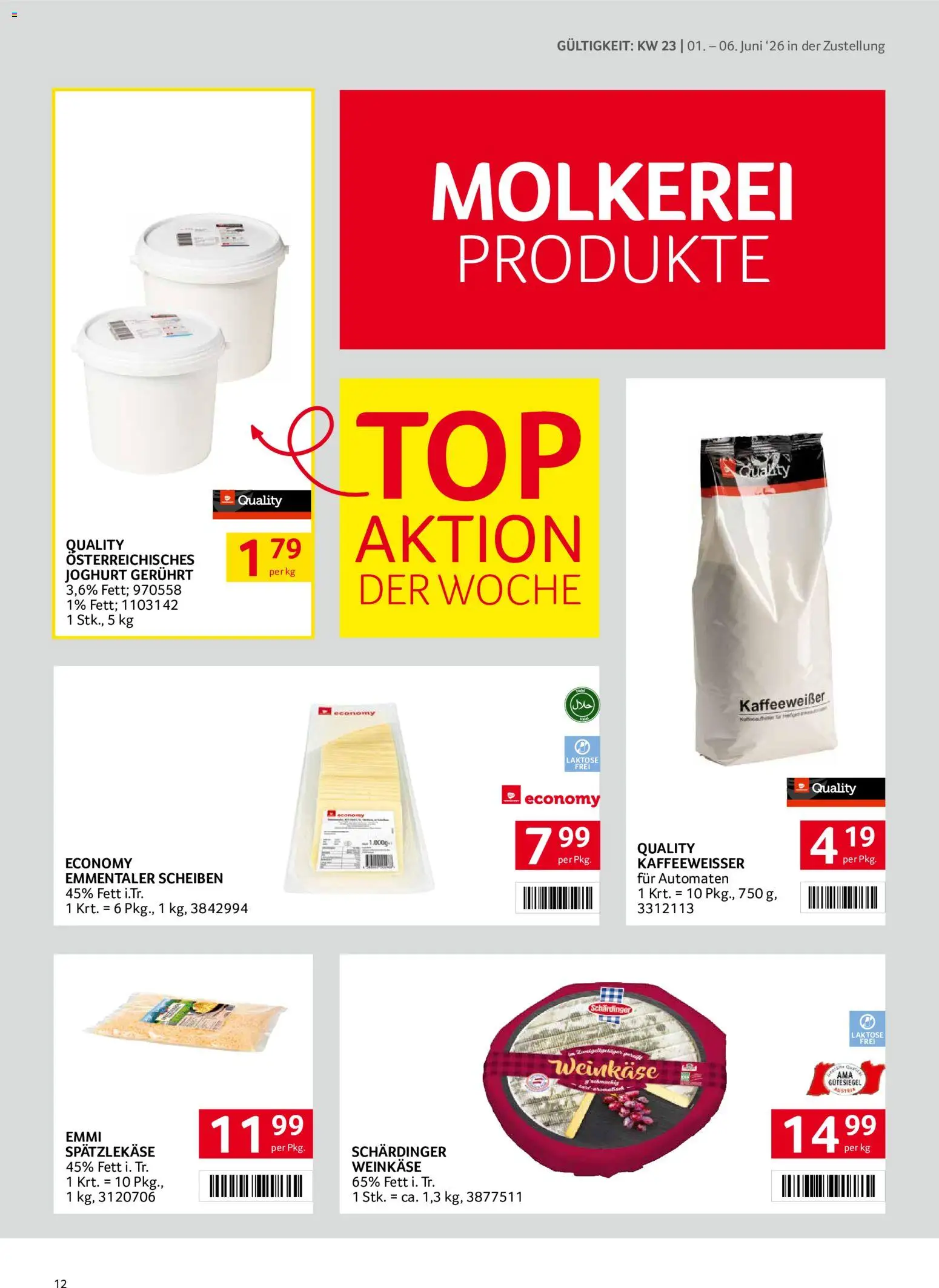 Transgourmet Zustellaktion gültig ab 01.06.2026 | Seite: 12 | Produkte: Joghurt