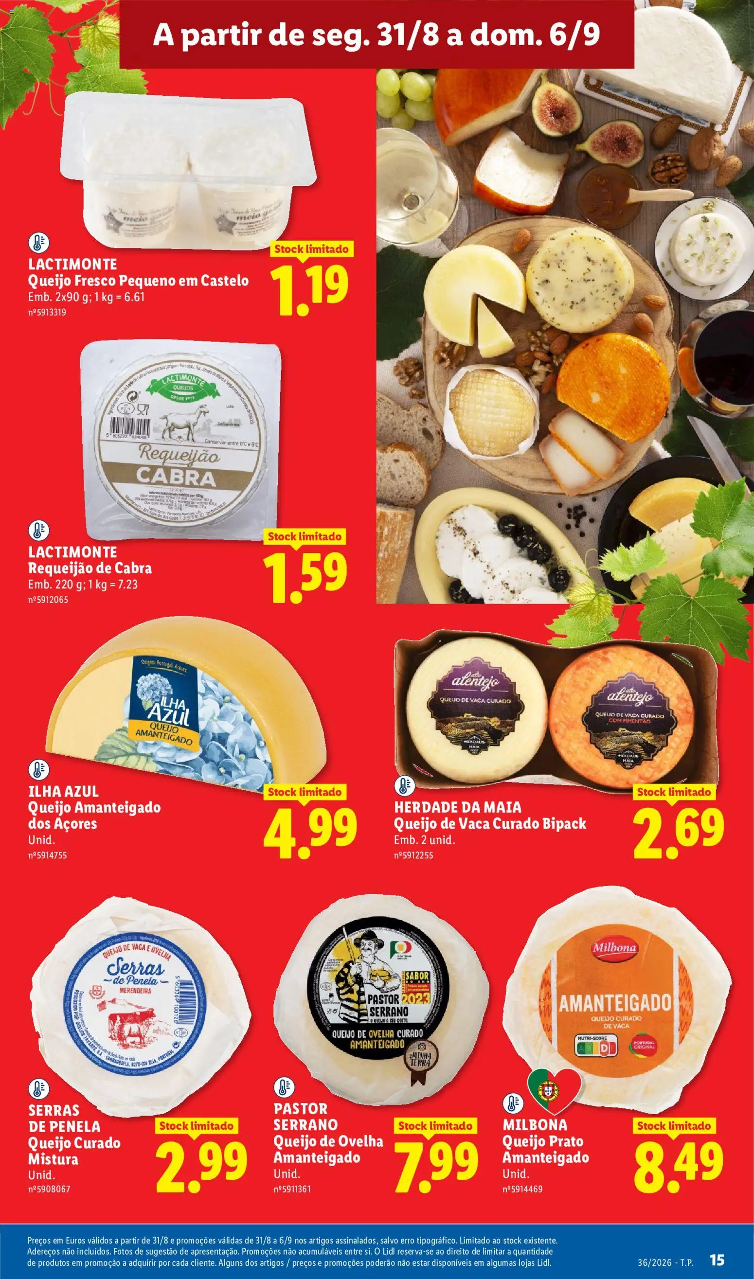 Lidl folheto │ válido de 31/08/2026 | Página: 15 | Produtos: Pimentão, Queijo de ovelha, Requeijão, Queijo curado