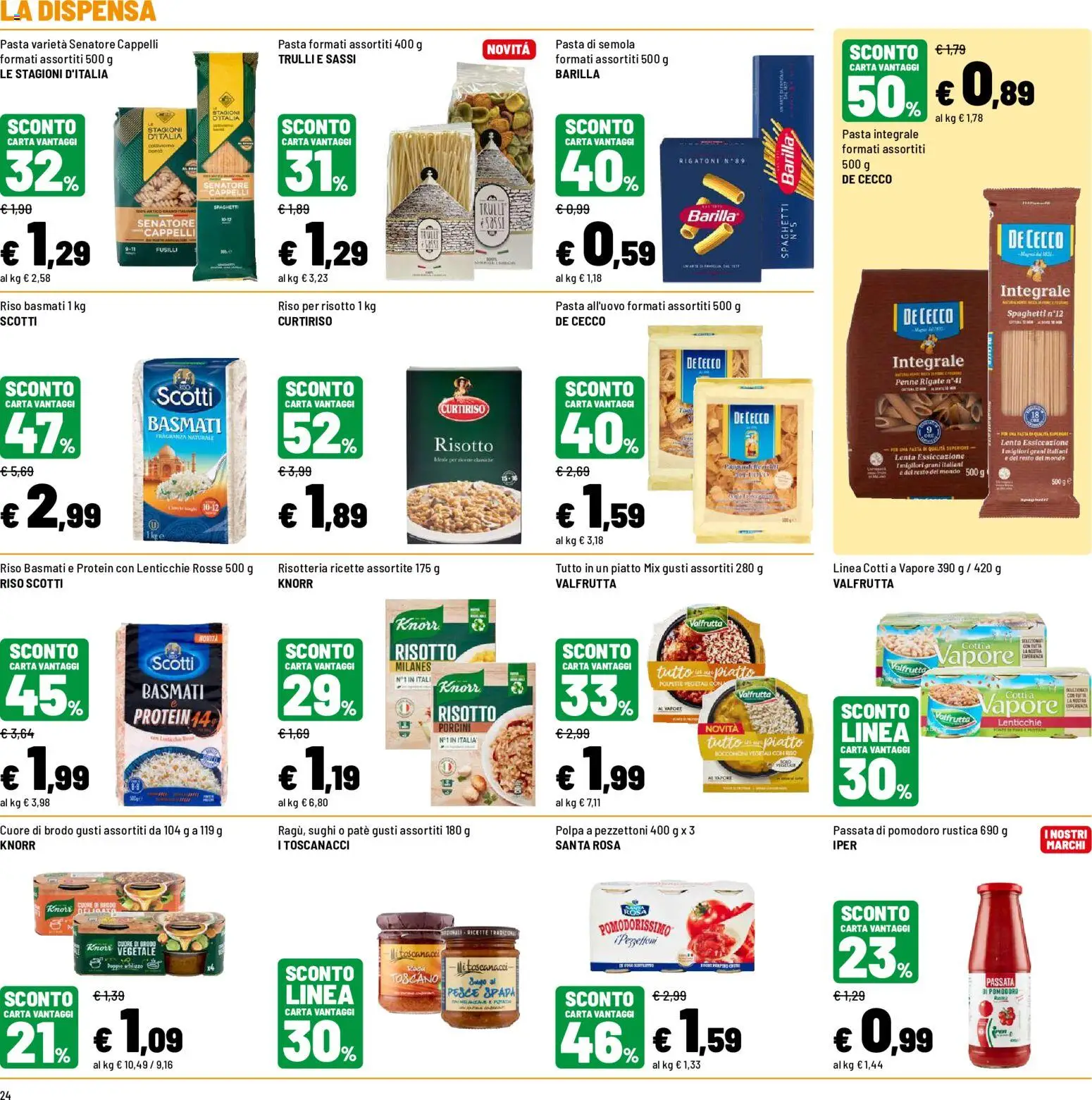 Volantino Iper del 31/08/2026 | Pagina: 24 | Prodotti: Lenticchie rosse, De Cecco, Fusilli, Polpette