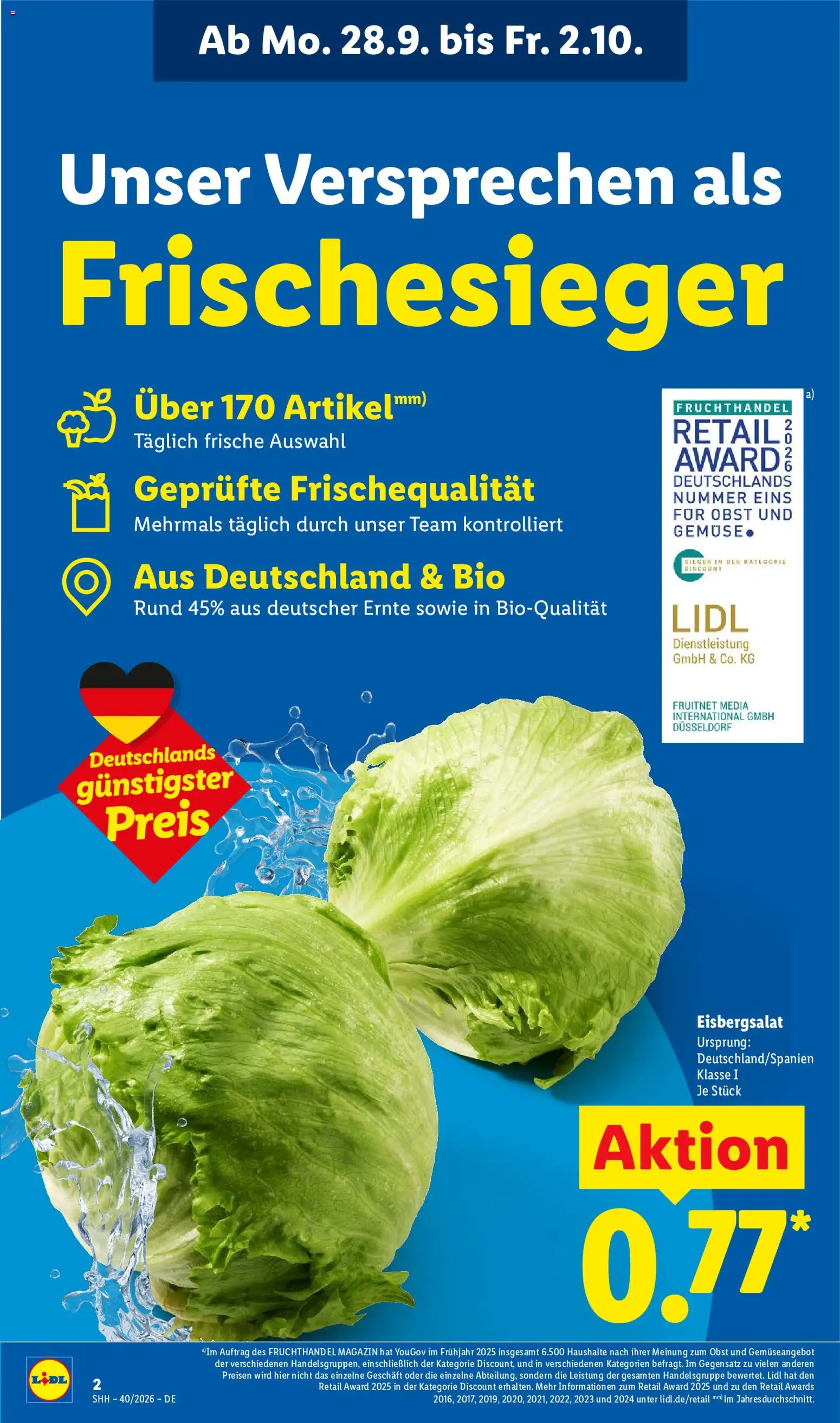 Lidl Německo leták - Frischekönig od 28.09.2026 | Strana: 2