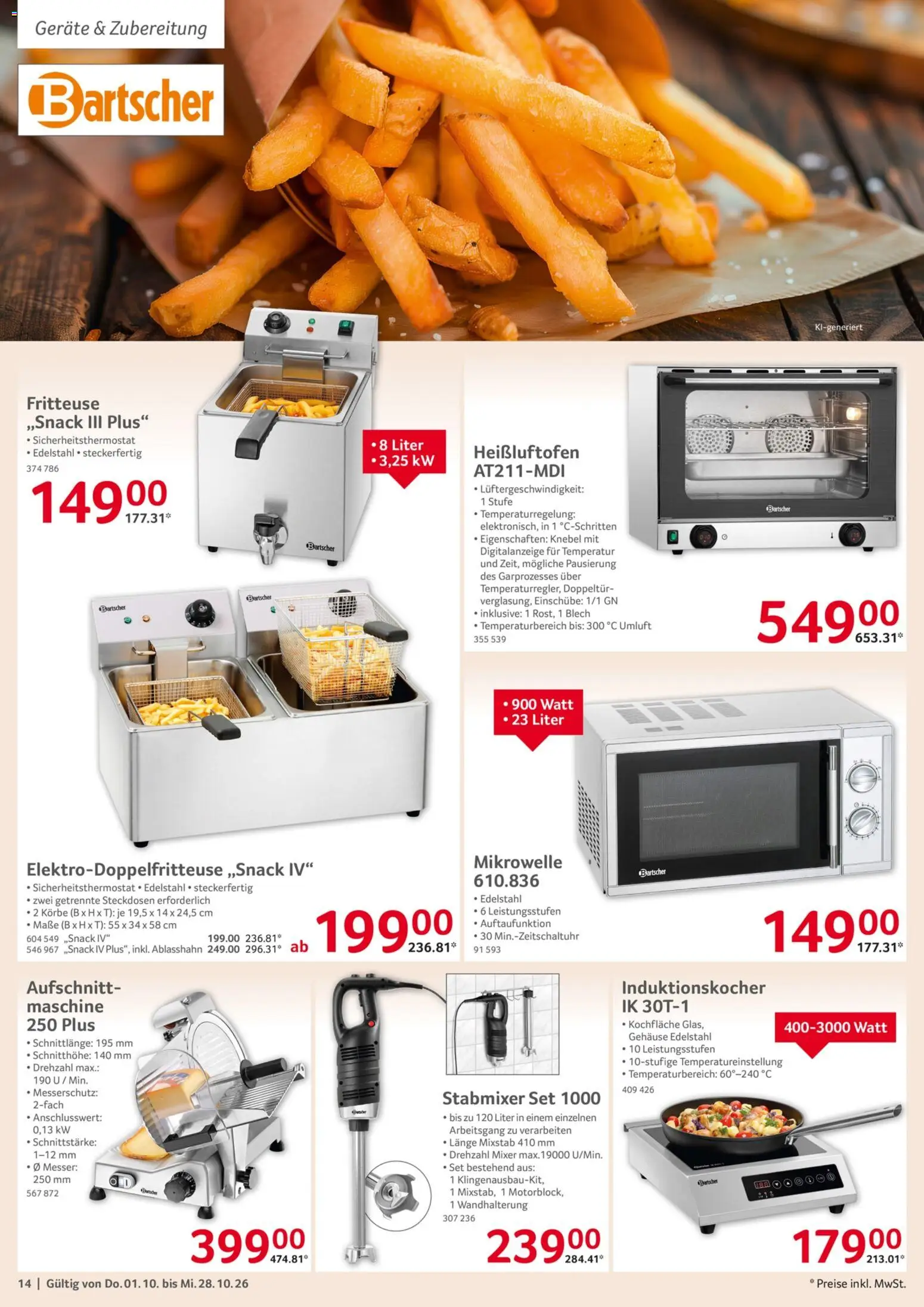 Selgros Gastro Angebote – gültig ab 01.10.2026 | Seite: 14 | Produkte: Mikrowelle, Mixer, Mixstab, Stabmixer