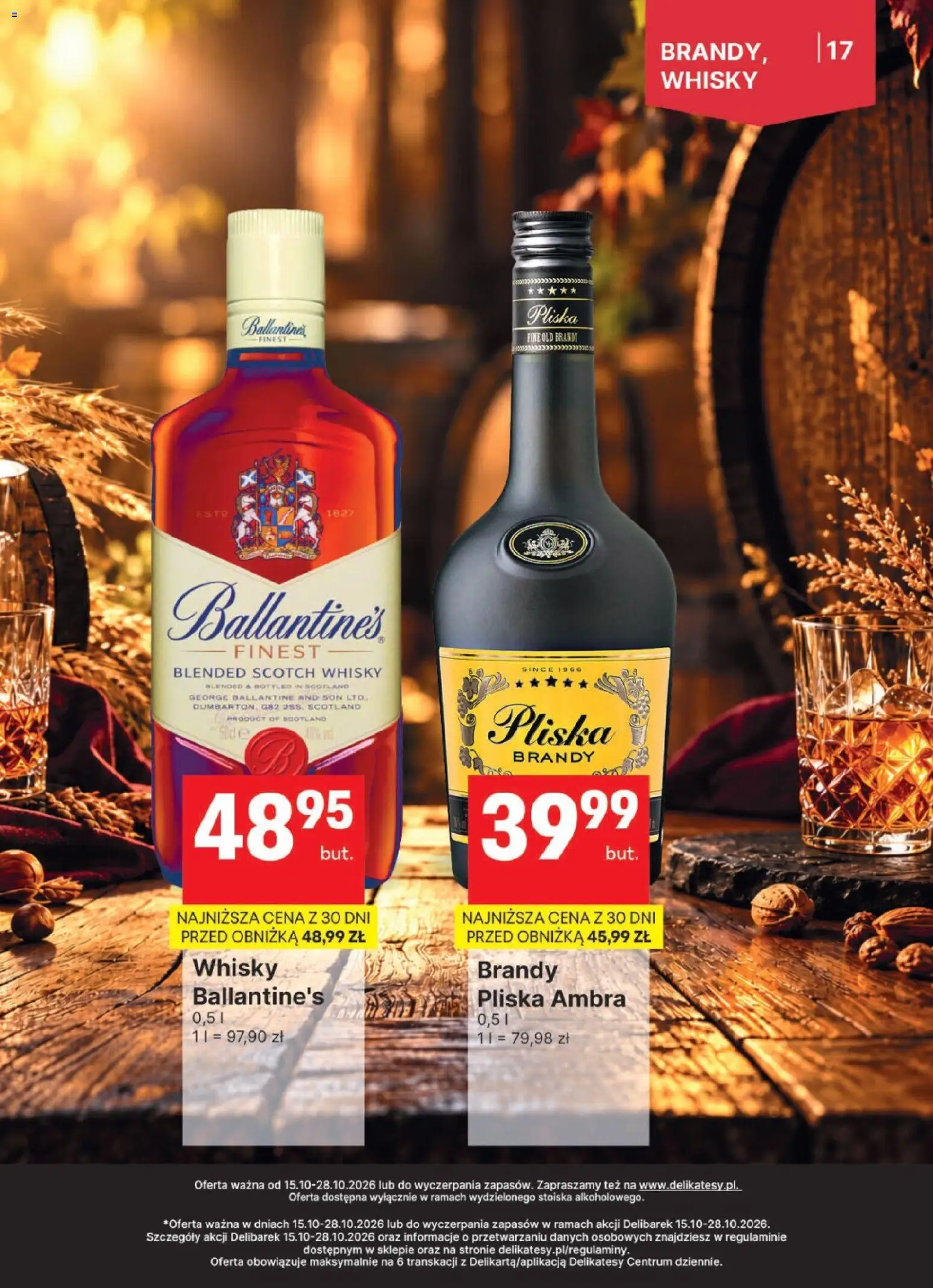 Delikatesy Centrum gazetka - DeliBarek od 15.10.2026 | Strona: 17 | Produkty: Scotch whisky, Delikatesy, Brandy, Whisky