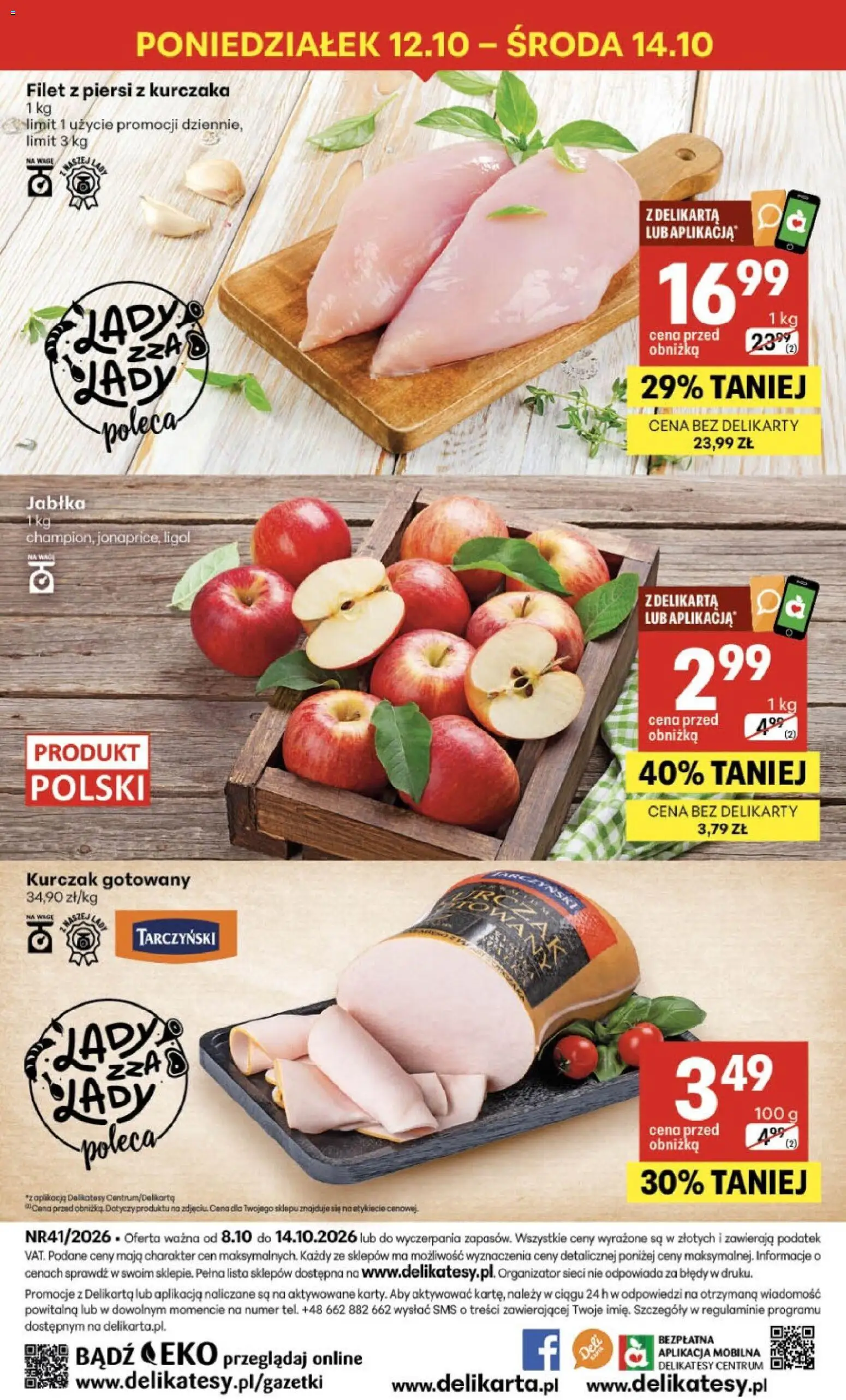 Delikatesy Centrum gazetka od 08.10.2026 | Strona: 40 | Produkty: Kurczak, Piersi, Delikatesy, Filet
