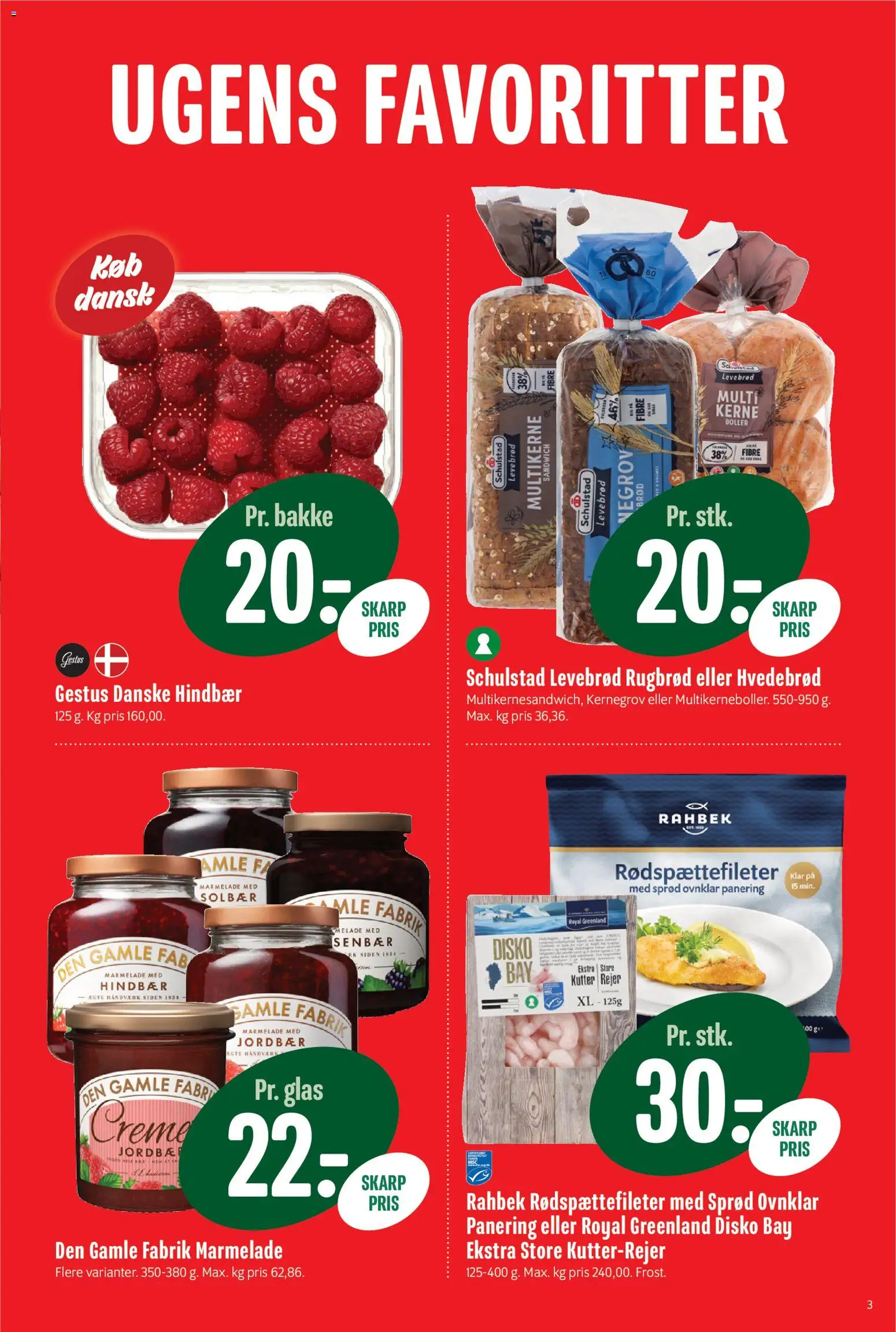 Min Købmand tilbudsavis – gyldig fra 26/06/2026 | Side: 3 | Produkter: Rugbrød, Marmelade, Solbær, Rejer