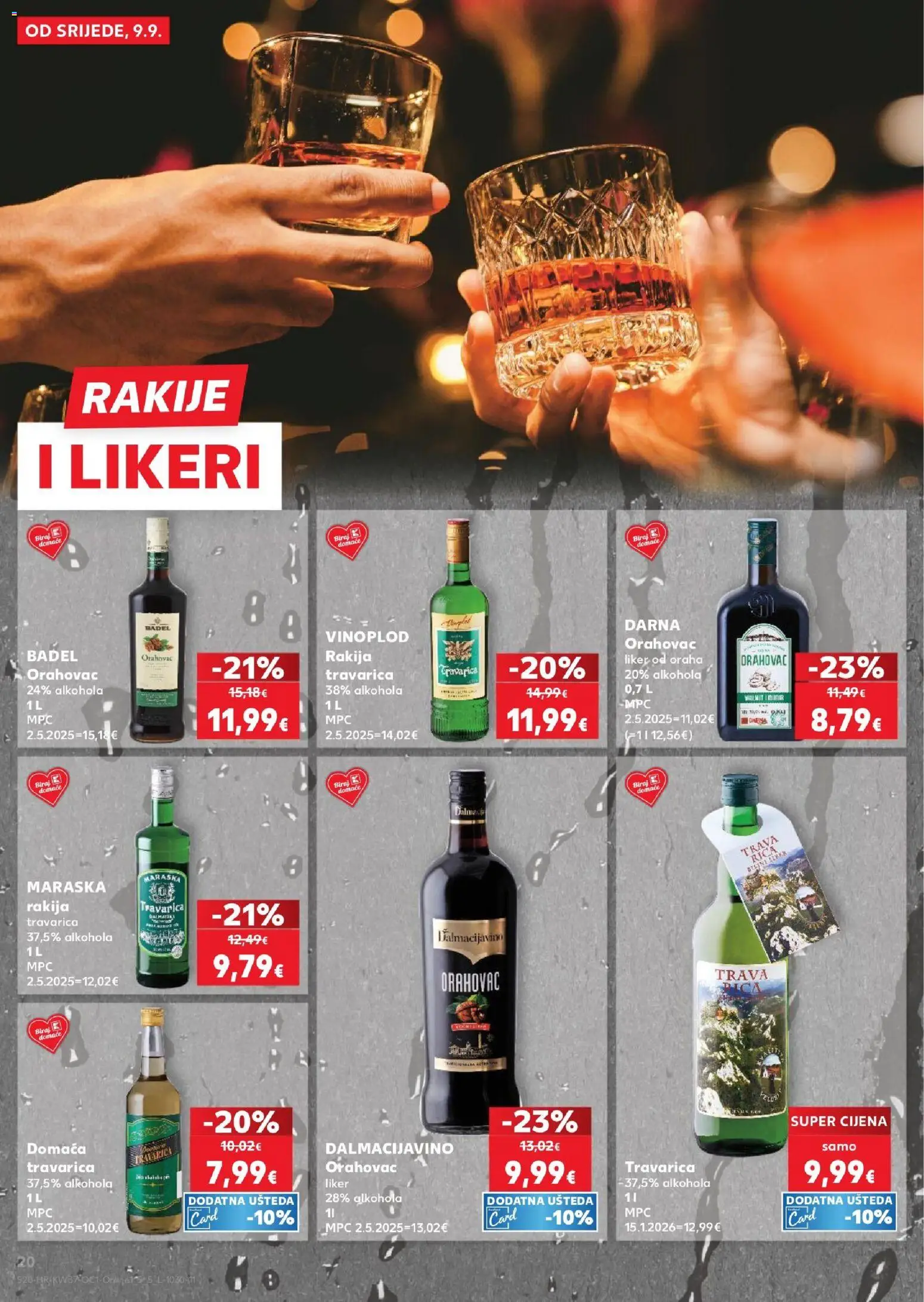 Kaufland katalog | vrijedi od 09.09.2026 | Stranica: 20 | Proizvodi: Travarica, Liker od oraha, Rakija, Badel