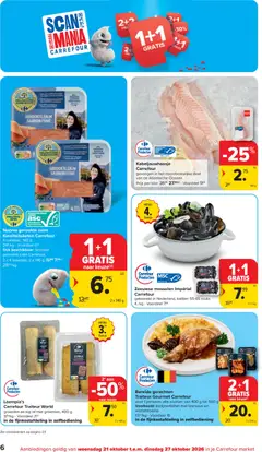 Noorse gerookte zalm Kwaliteitsketen Carrefour, 4 sneetjes, 140 g - Voorbeeld van een folder van Carrefour, geldig van 21/10/2026 | Pagina: 6