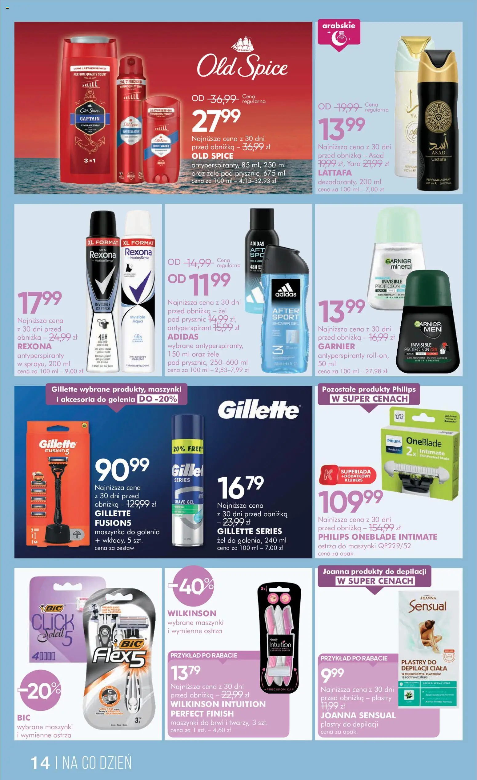 Super-pharm gazetka od 19.09.2026 | Strona: 14 | Produkty: Garnier, Maszynka do golenia, Body, Antyperspirant