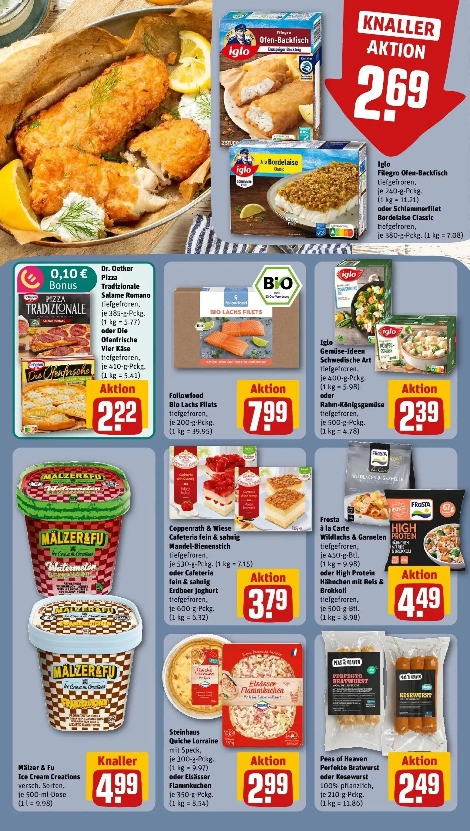 REWE Prospekt ab 17.08.2026 zum Blättern » Angebote | Seite: 16 | Produkte: Hahnchen, Käse, Bratwurst, Pizza