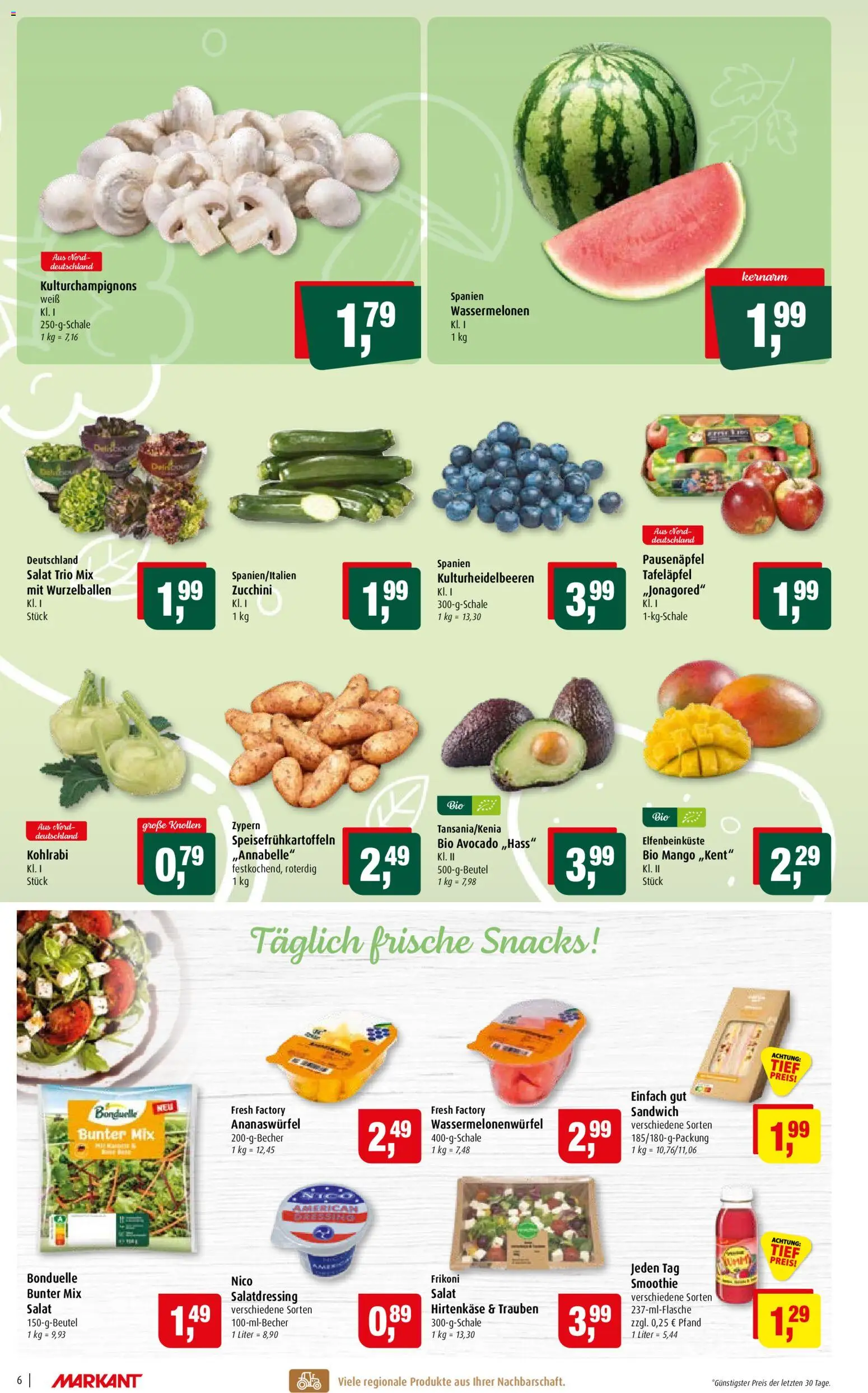Markant Prospekt 	 – gültig ab 26.05.2026 | Seite: 6 | Produkte: Trauben, Mango, Zucchini, Salat