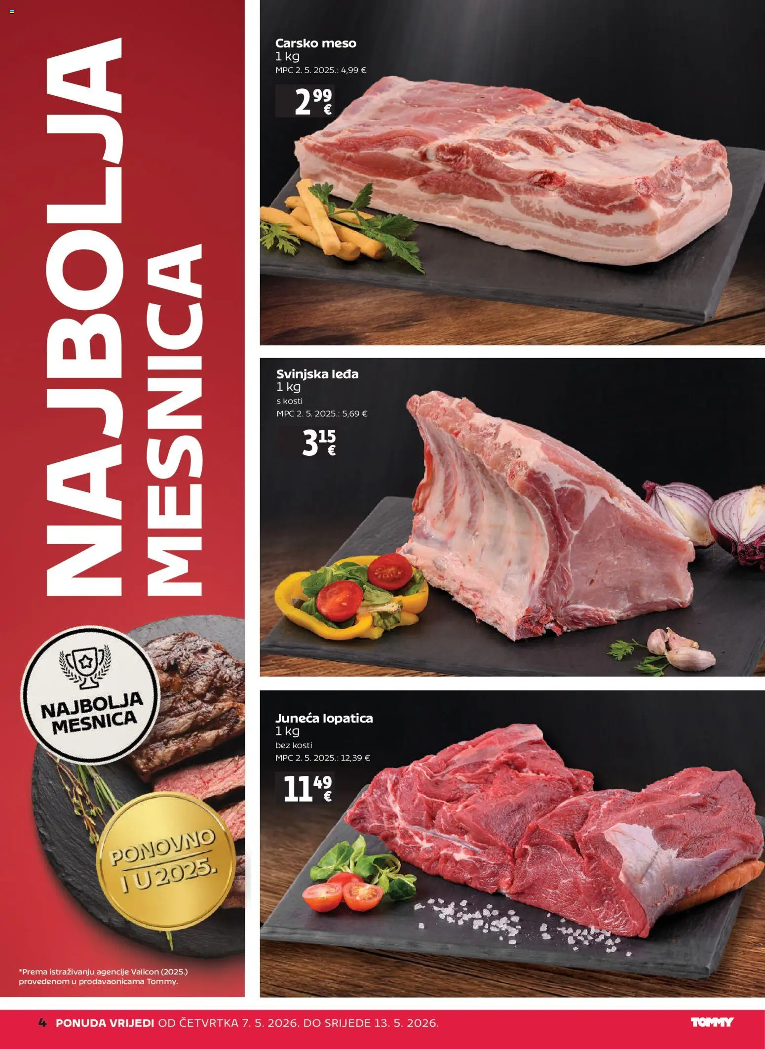 Tommy katalog | vrijedi od 07.05.2026 | Stranica: 4 | Proizvodi: Carsko meso, Meso, Lopatica