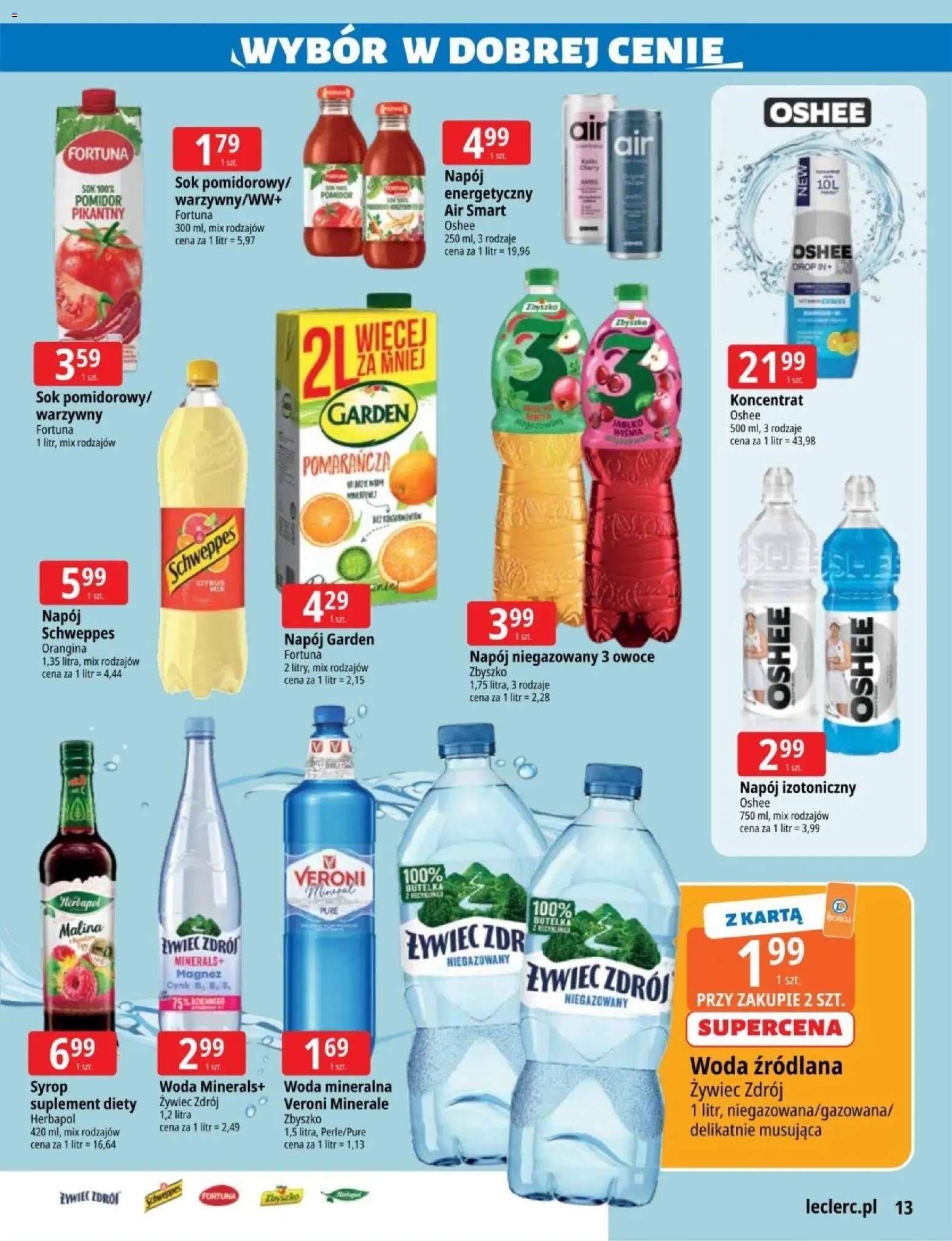 E.Leclerc gazetka - Zielona Góra od 03.03.2026 | Strona: 13 | Produkty: Karta, Malina, Woda, Owoce