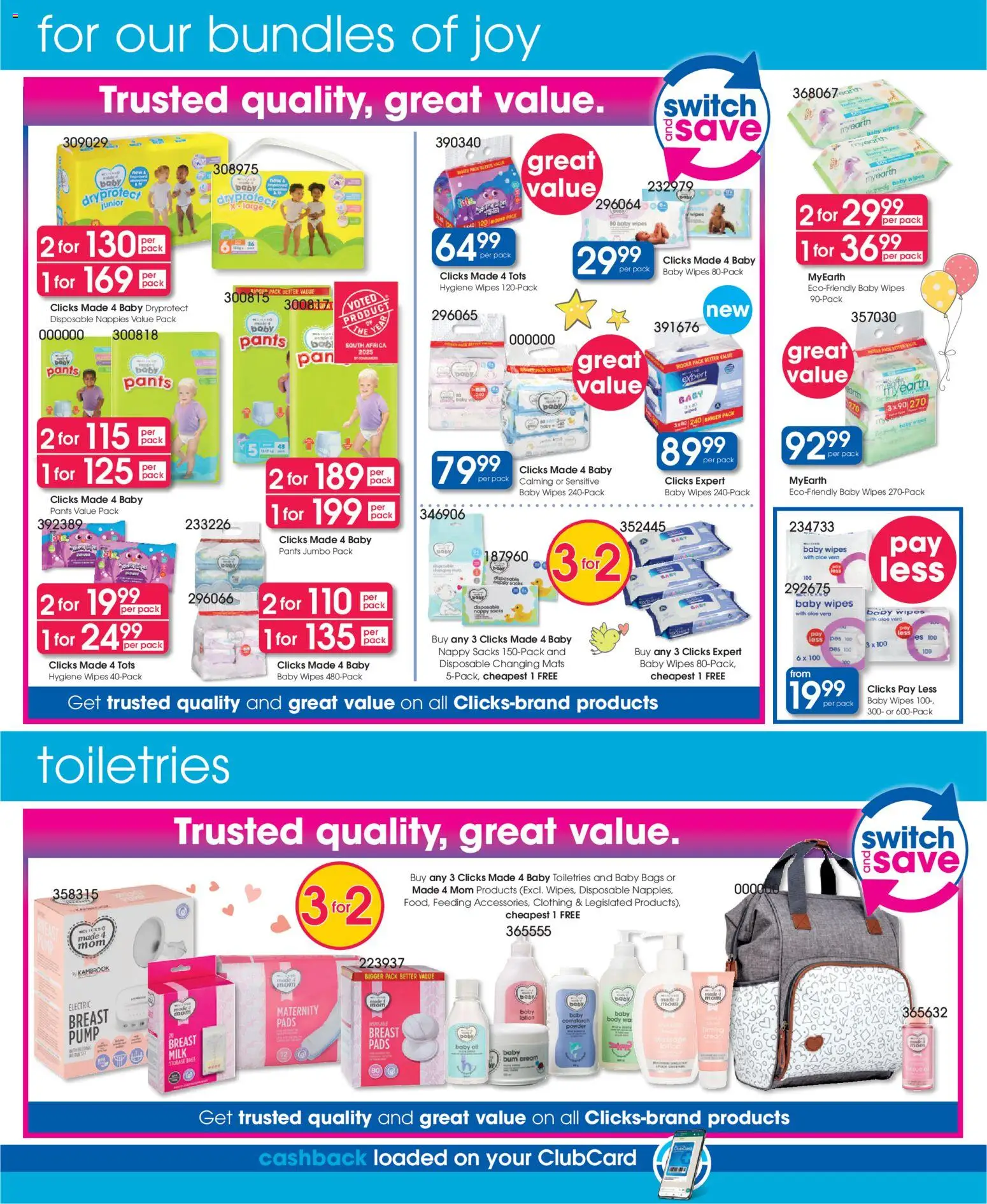New Clicks catalogue – valid from 09.04.2026 | Page: 22 | Products: Socks, Milk, Body wash, Lotion