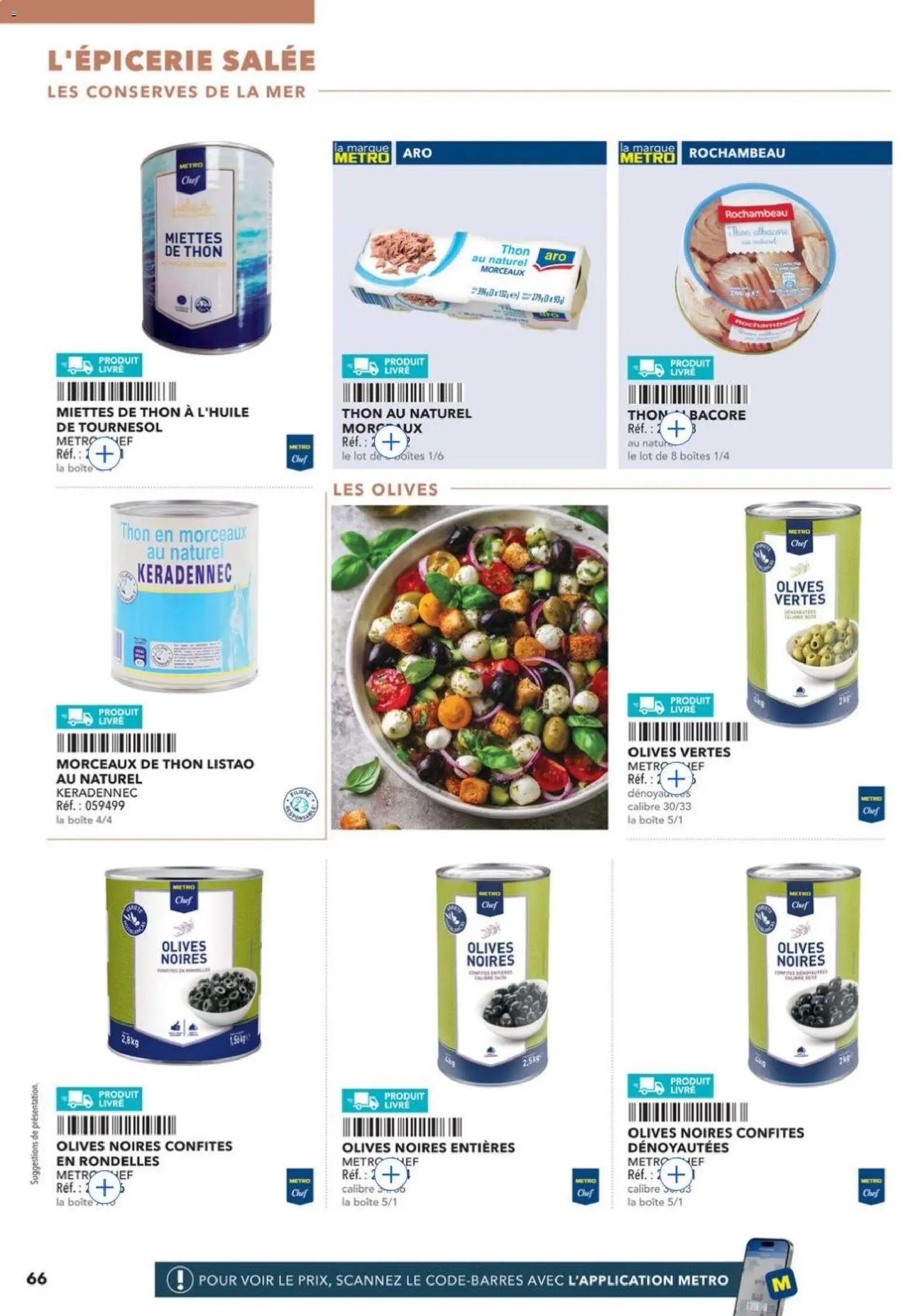 {H1} | Page: 66 | Produits: Thon au naturel, Olives, Thon, Livre