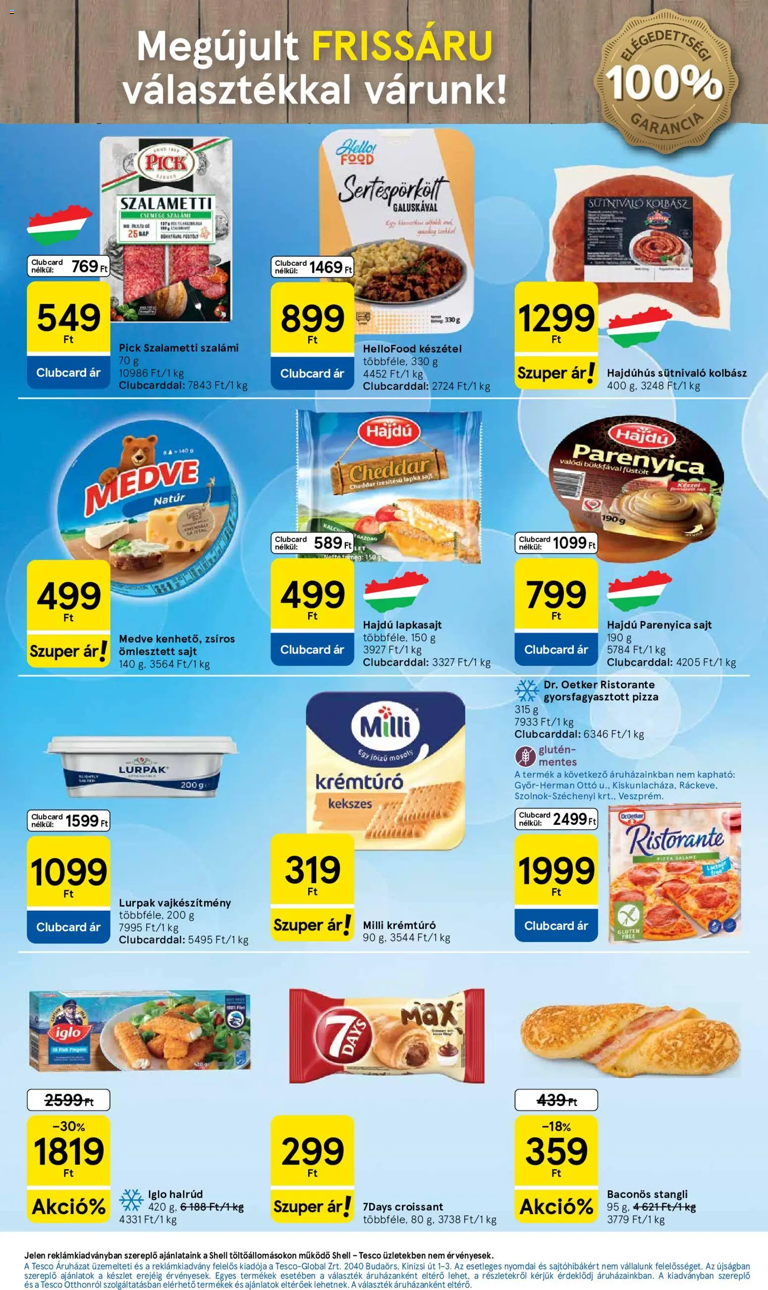 Tesco akciós ujság - amely érvényes a következő dátumtól: 2026.10.29. | Oldal: 3 | Termékek: Krémtúró, Milli, Sütnivaló kolbász, Parenyica sajt