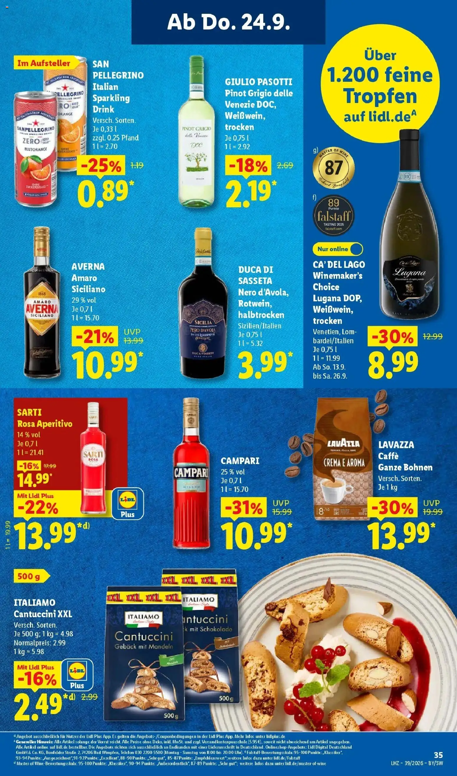 Lidl Prospekt Hof-innenstadt (ab 21.09.2026) zum Blättern » Angebote | Seite: 53 | Produkte: Schokolade, Campari, Bad, Telefon