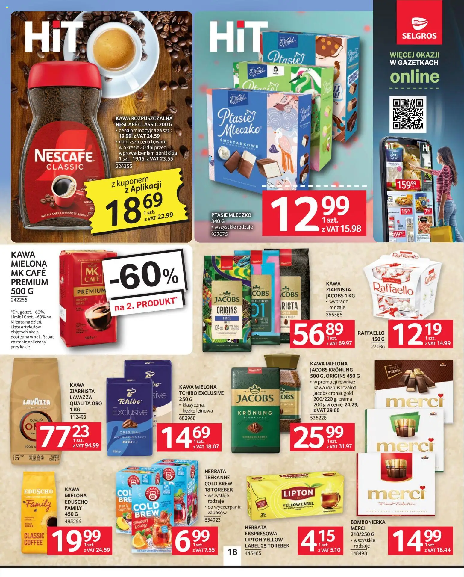 Selgros cash&carry gazetka od 02.07.2026 | Strona: 18 | Produkty: Kawa rozpuszczalna, Lavazza, Tchibo, Ptasie mleczko