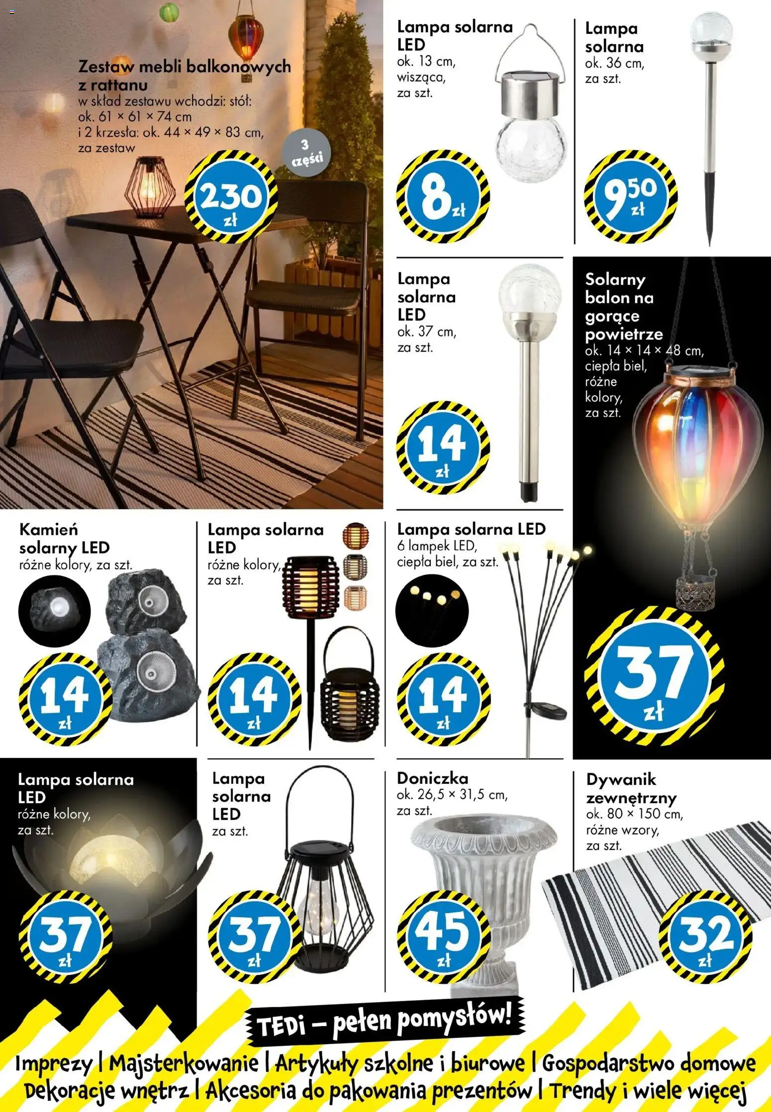 TEDi gazetka od 06.03.2026 | Strona: 28 | Produkty: Lampa solarna, Stół, Lampa, Artykuły szkolne