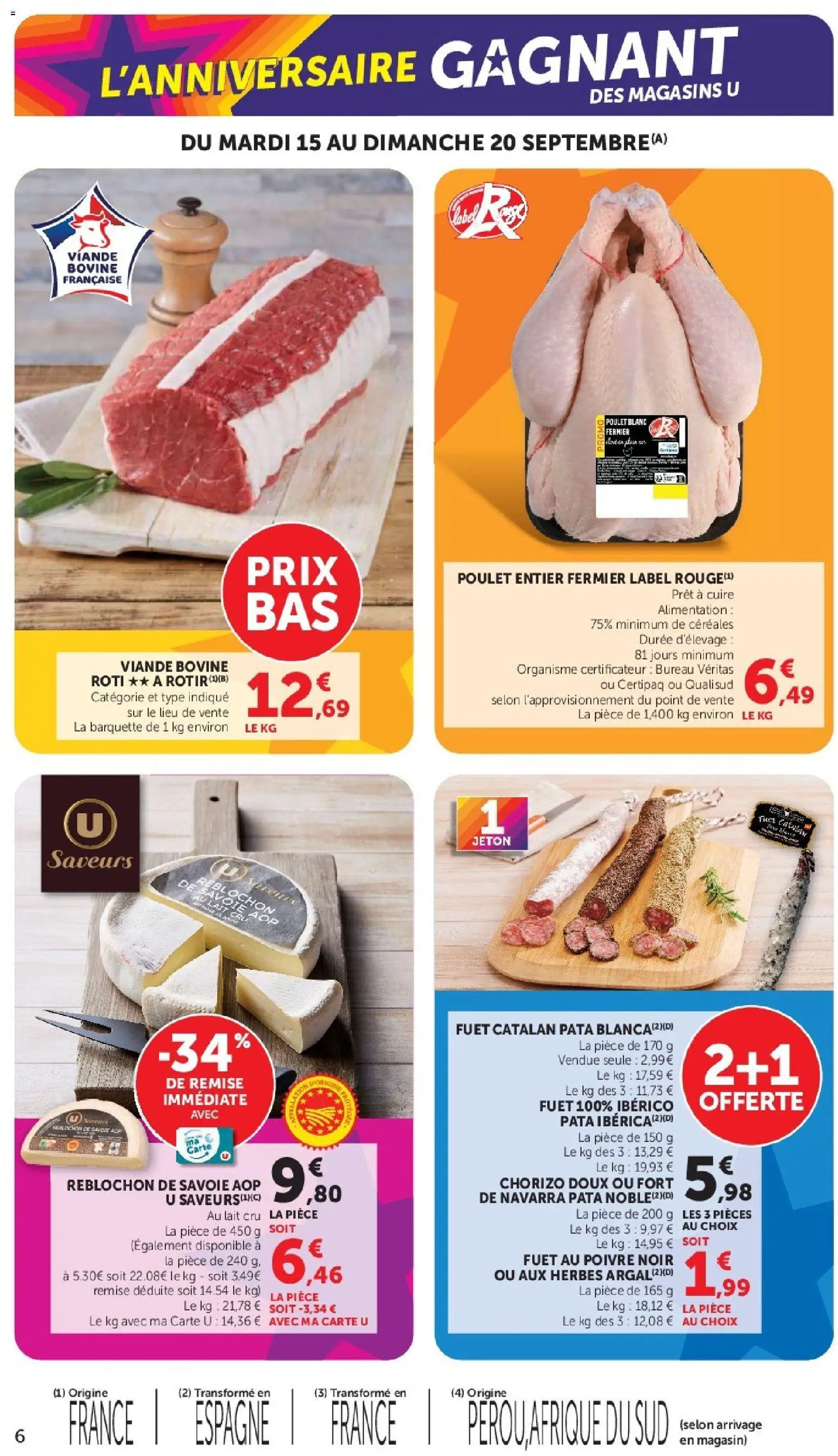 {H1} | Page: 6 | Produits: Chorizo, Bureau, Poulet entier, Poulet