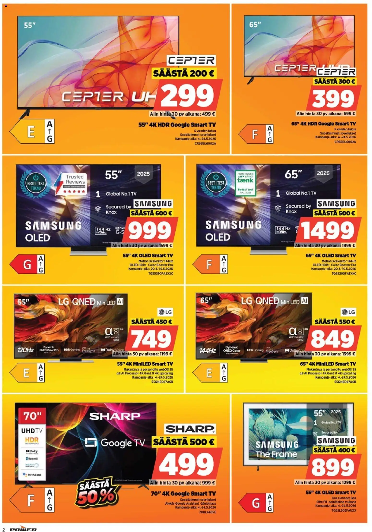 Power tarjoukset – voimassa 24.04.2026 alkaen | Sivu: 2 | Tuotteet: TV
