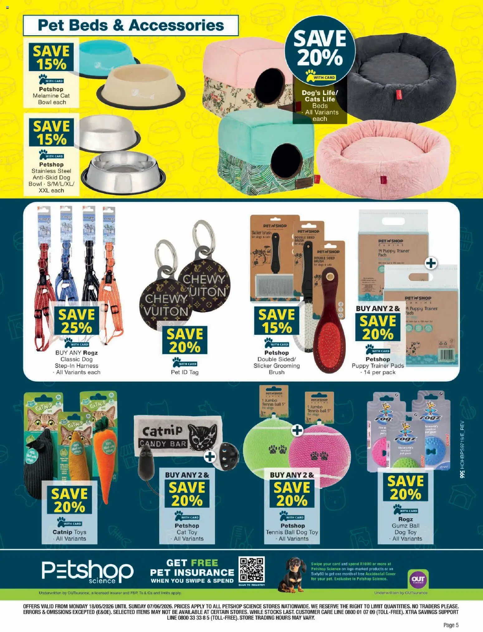 New Checkers catalogue – valid from 18.05.2026 | Page: 5 | Products: Cover, Bowl, Toys, Pads
