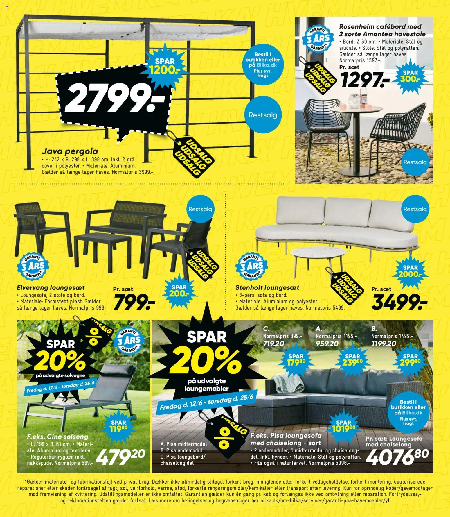 Bilka tilbudsavis – gyldig fra 12.06.2026 | Side: 19 | Produkter: Sofa, Havestole, Loungemøbler, Loungesæt