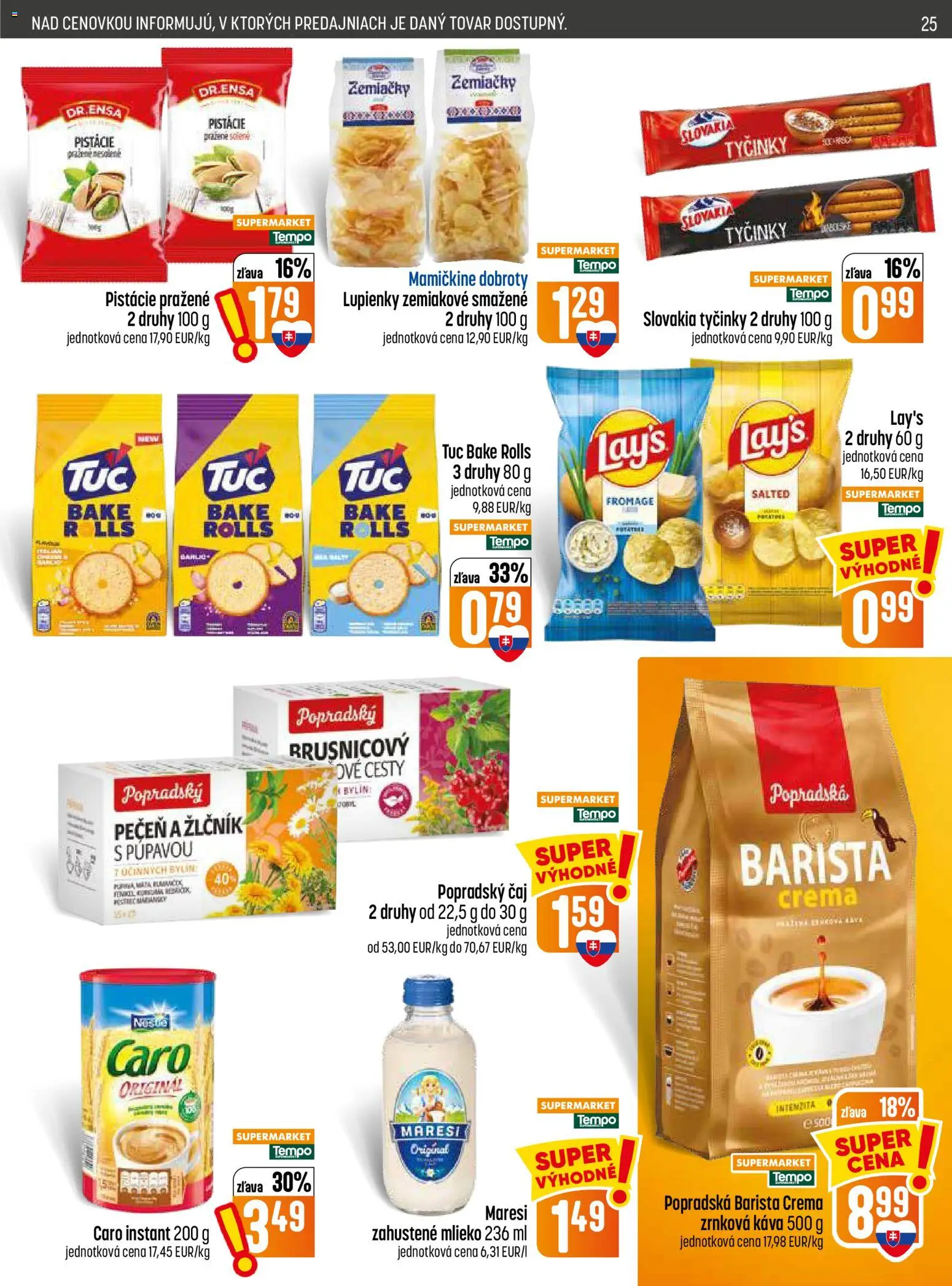 Nové COOP Jednota akcie – leták je platný od 26.08.2026 | Strana: 25 | Produkty: Káva, Barista, Pečeň, Zrnková káva