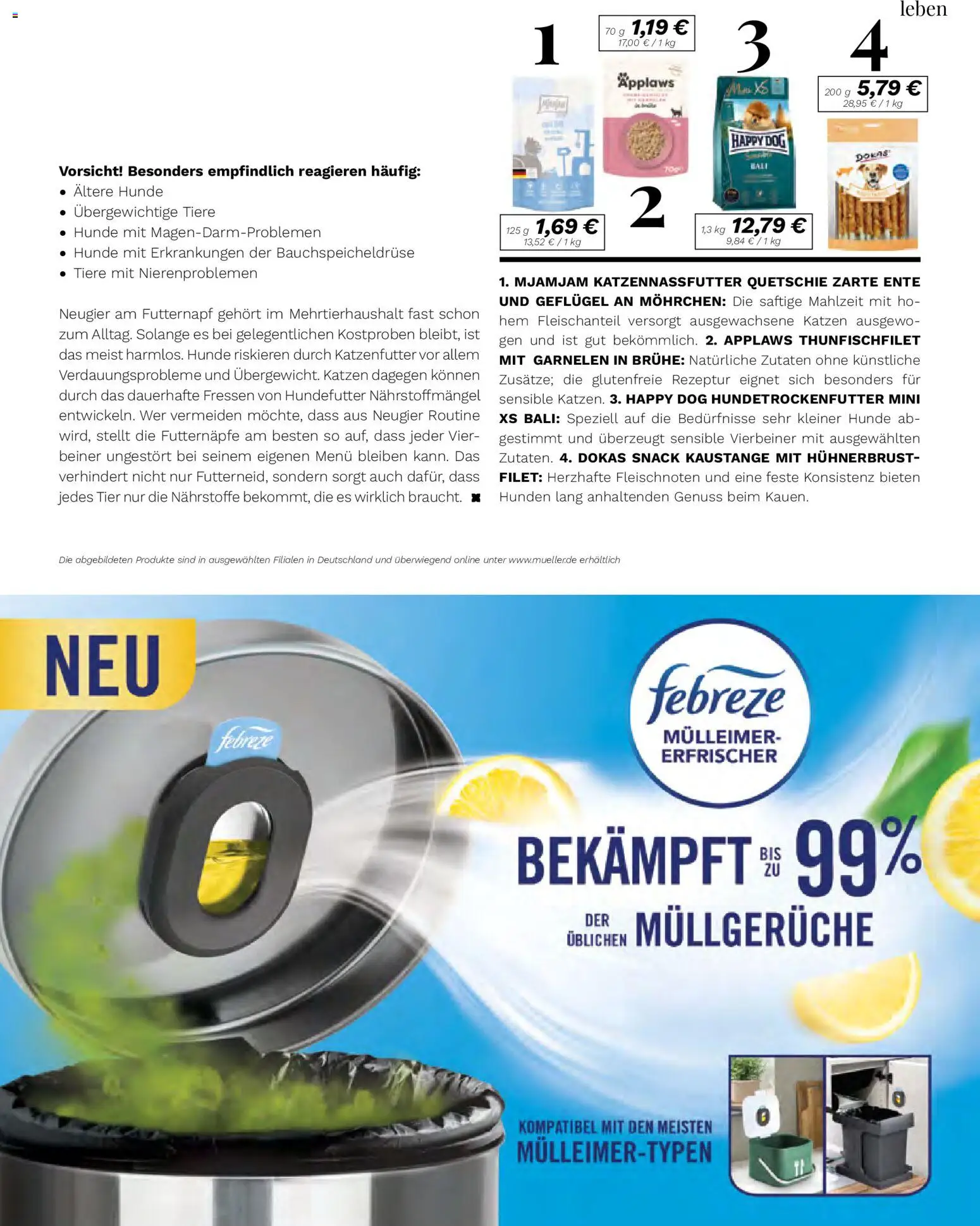 Müller Lifestyle – gültig ab 01.09.2026 | Seite: 85 | Produkte: Katzenfutter, Garnelen, Brühe, Ente