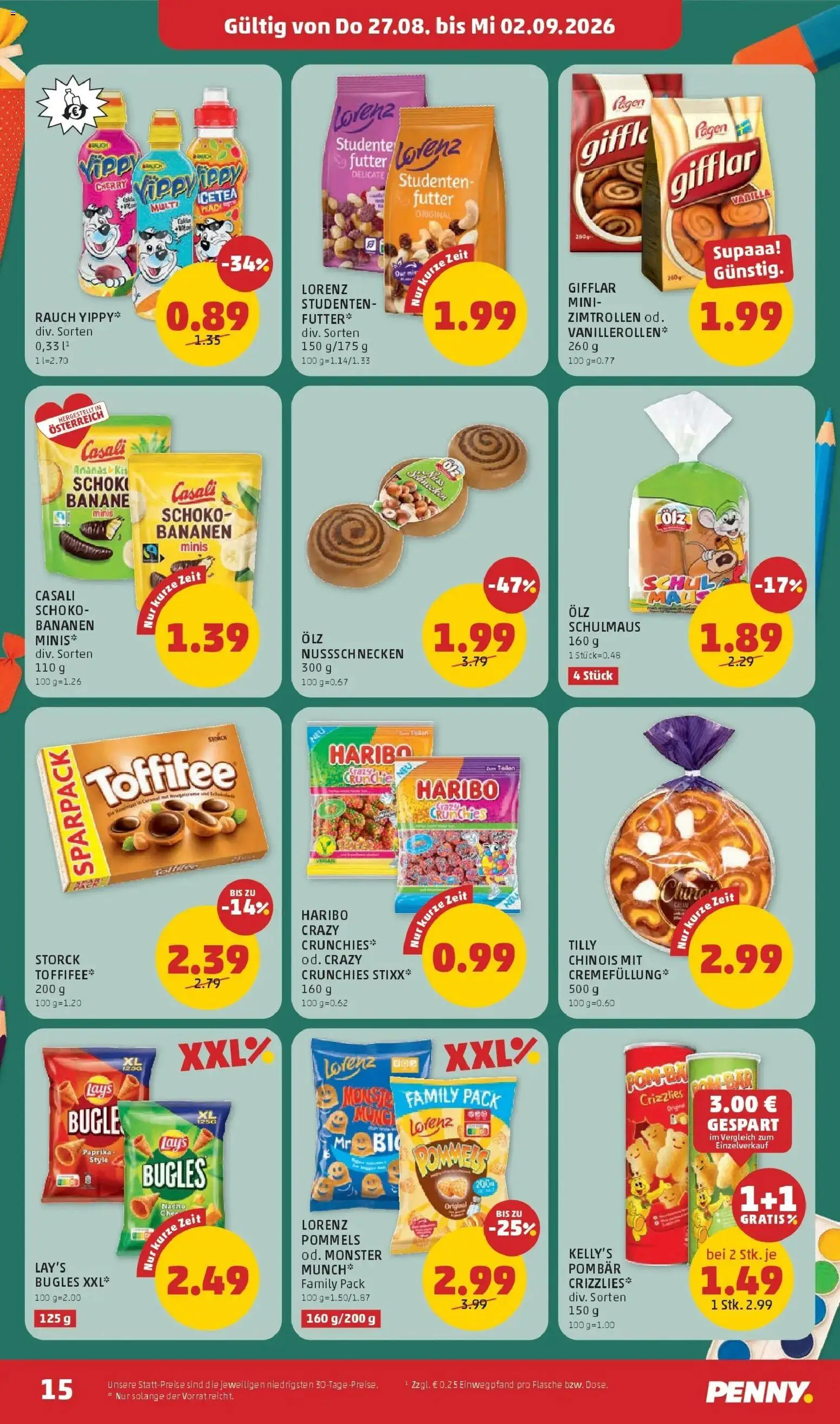 Penny Markt Die ganze Woche sparen ab (27.08.2026) - Angebote, Prospekt | Seite: 15