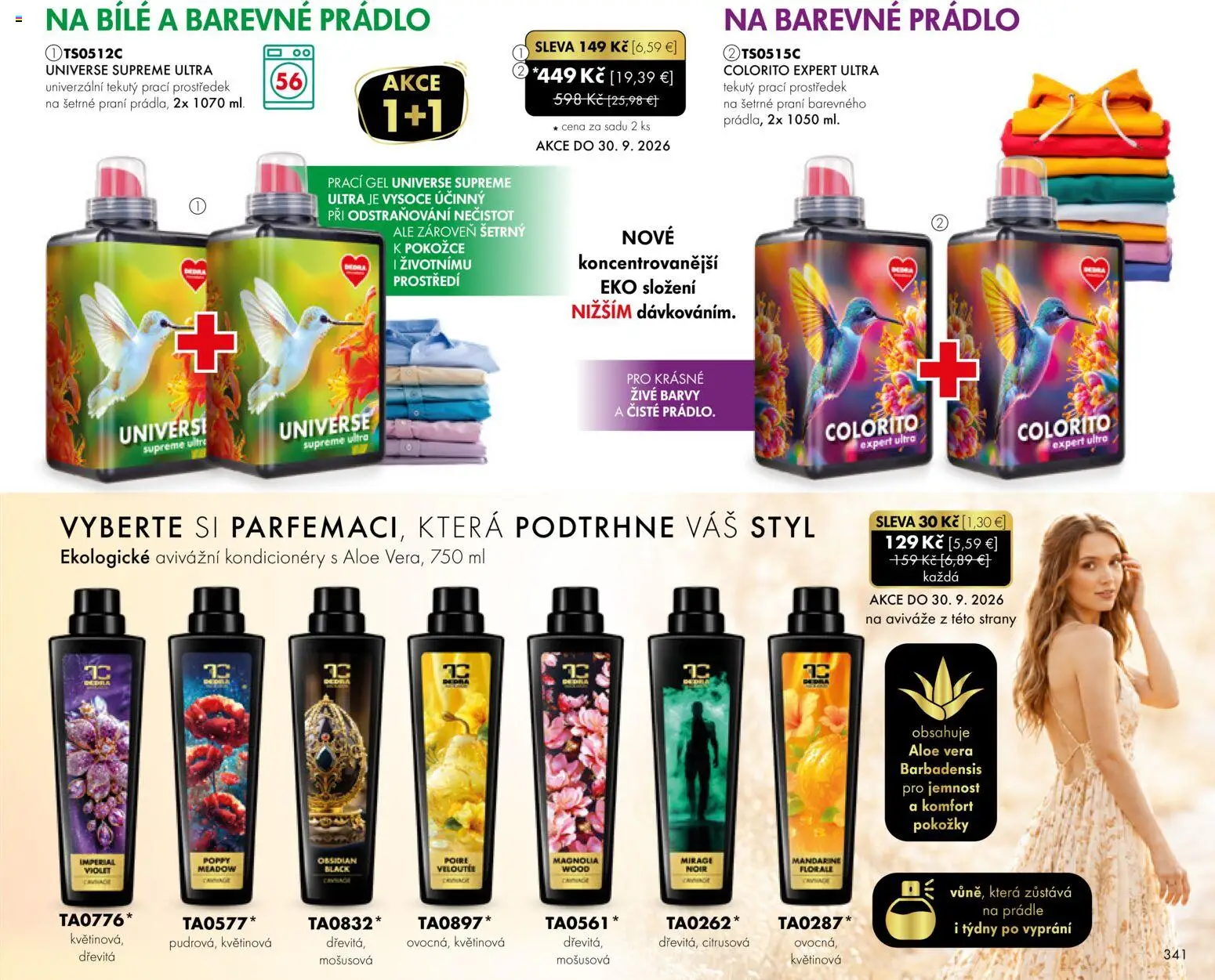 Nové Dedra akcie – leták je platný od 01.09.2026 | Strana: 41 | Produkty: Aloe Vera, Prací gél