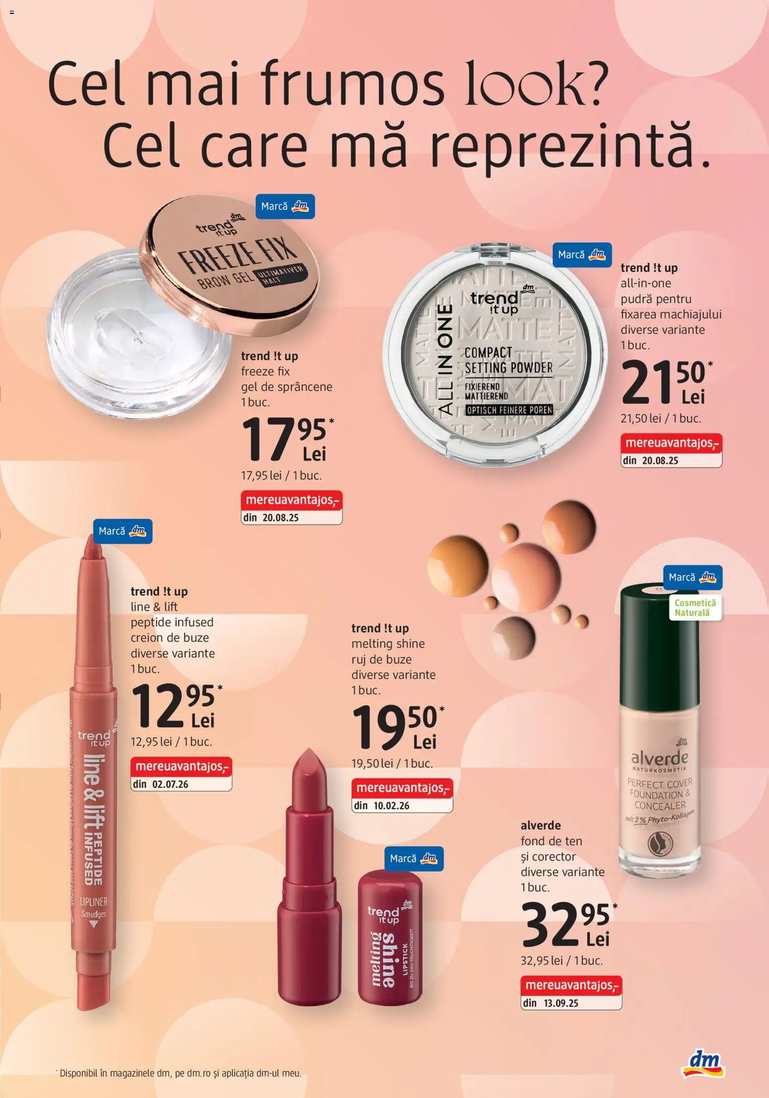 Noul catalog DM drogeriemarkt – valabil de la 01.10.2026 | Pagină: 3 | Produse: Fond de ten, Concealer, Pudră, Ruj