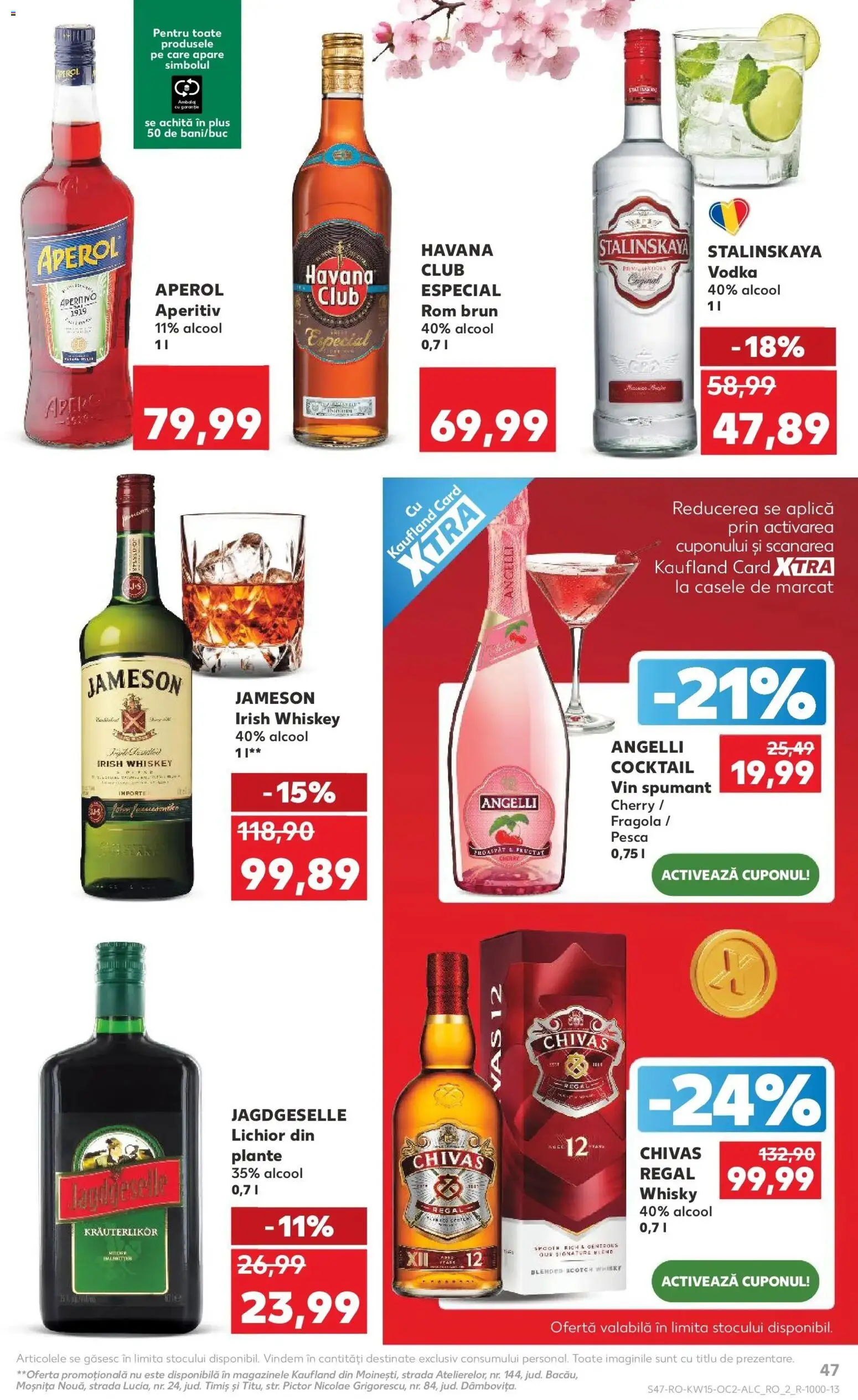 Noul catalog Kaufland – valabil de la 08.04.2026 | Pagină: 47 | Produse: Lichior, Vin, Rom, Vodka