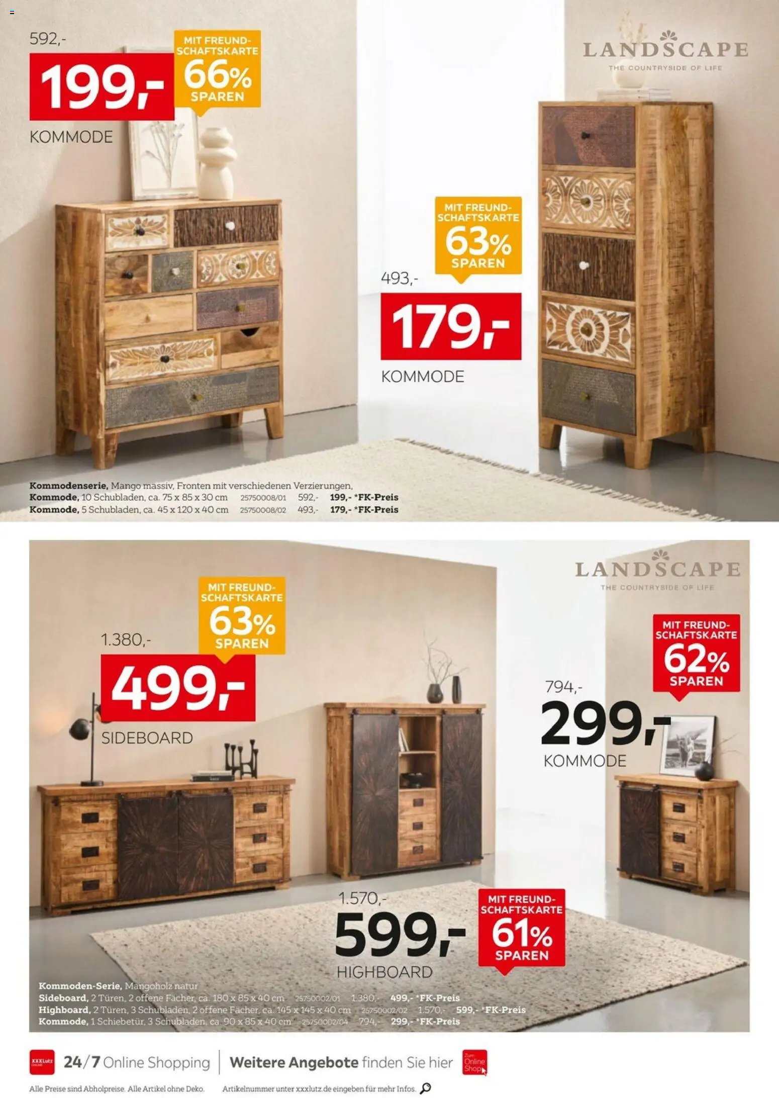 XXXLutz Aufbewahrung & Deko – gültig ab 12.09.2026 | Seite: 2 | Produkte: Sideboard, HIghboard, Kommode, Mango