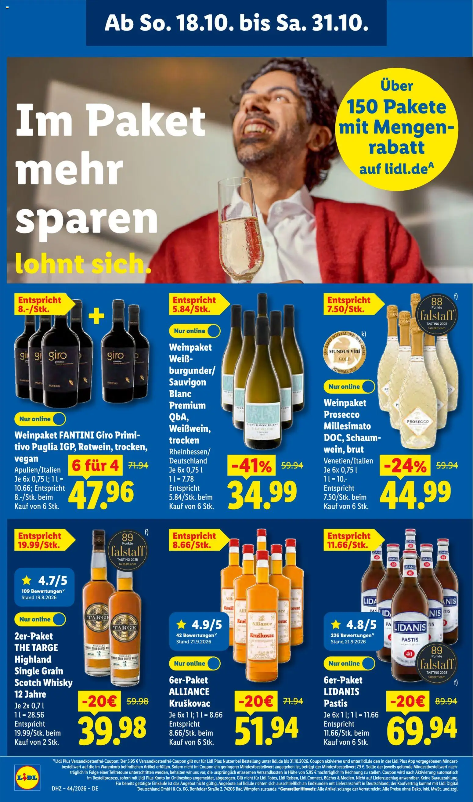 Lidl Německo leták od 26.10.2026 | Strana: 60 | Produkty: Vegan, Prosecco, Whisky, Pastis