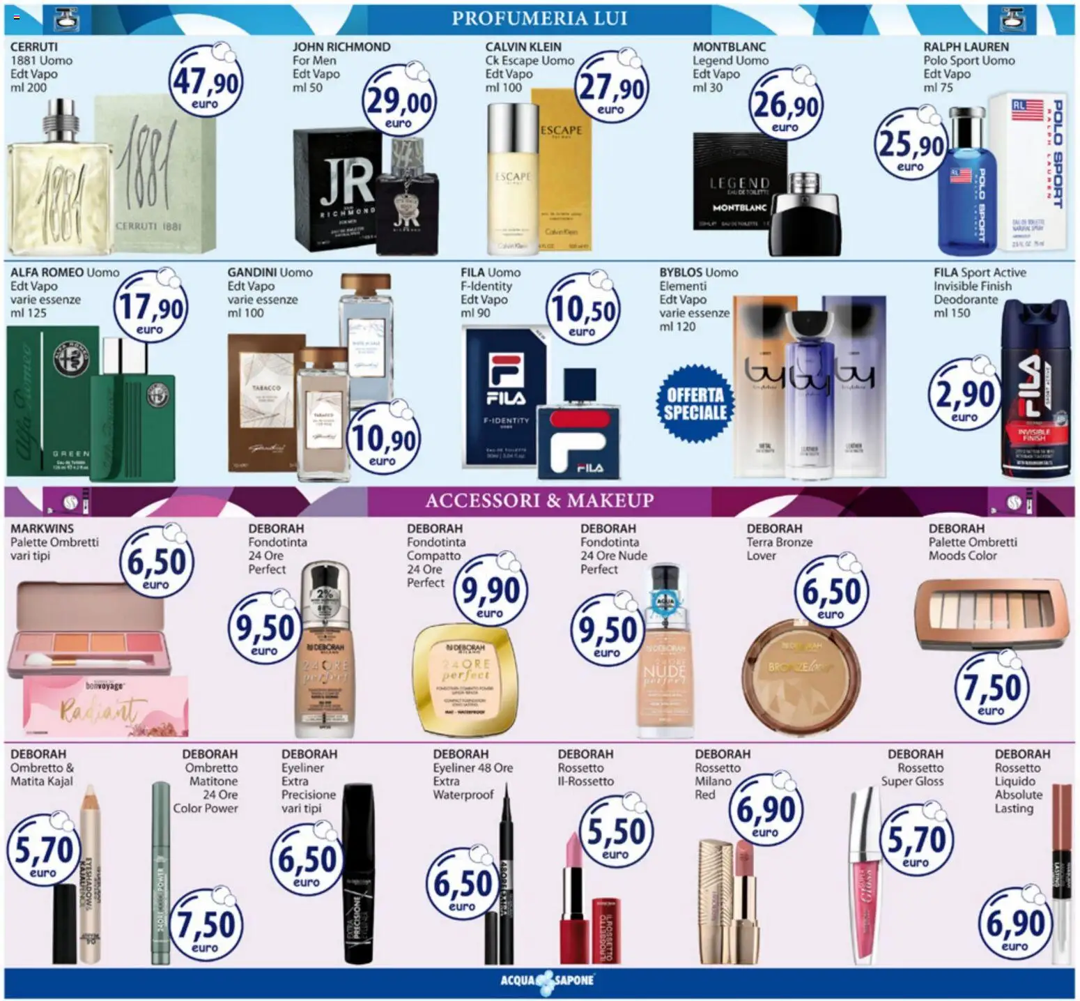 Volantino Acqua e Sapone del 01.06.2026 | Pagina: 3 | Prodotti: Ombretto, Eyeliner, Sapone, Deodorante