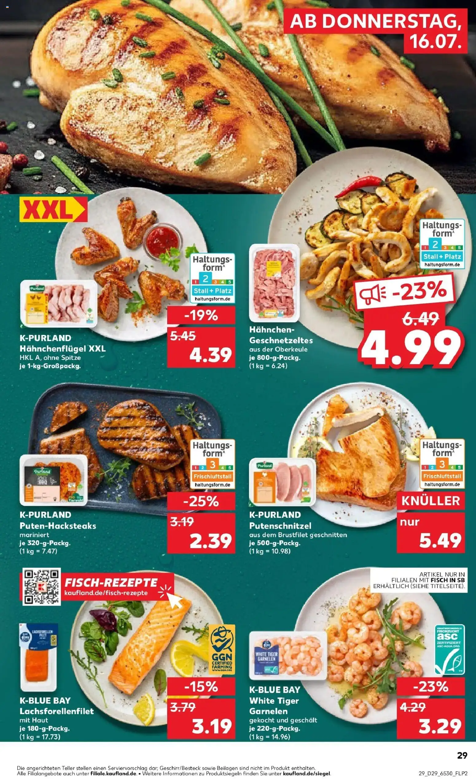 Kaufland Prospekt Großenhain – gültig ab 13.07.2026 | Seite: 38 | Produkte: Hahnchen, Garnelen, Fisch, Tiger garnelen