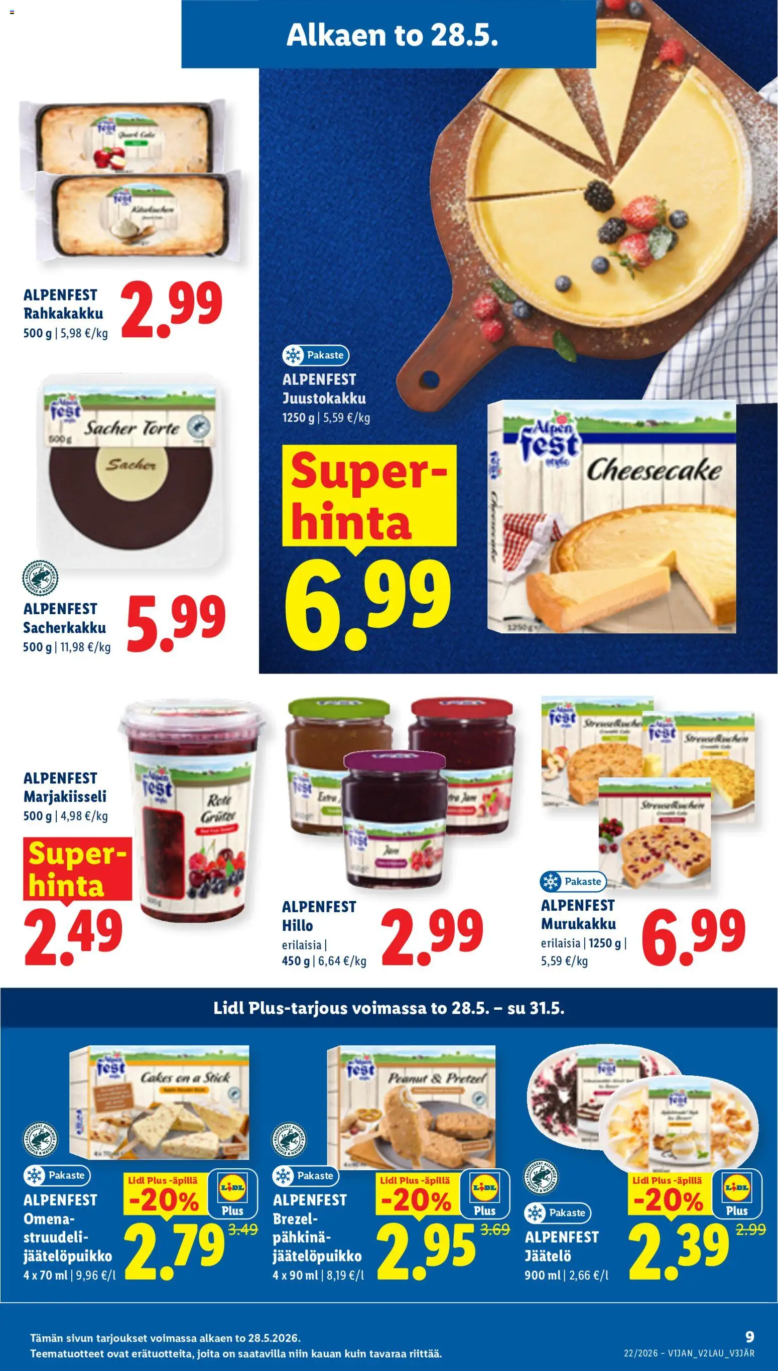 Lidl tarjoukset - Tampere – voimassa 28.05.2026 alkaen | Sivu: 9 | Tuotteet: Jäätelö