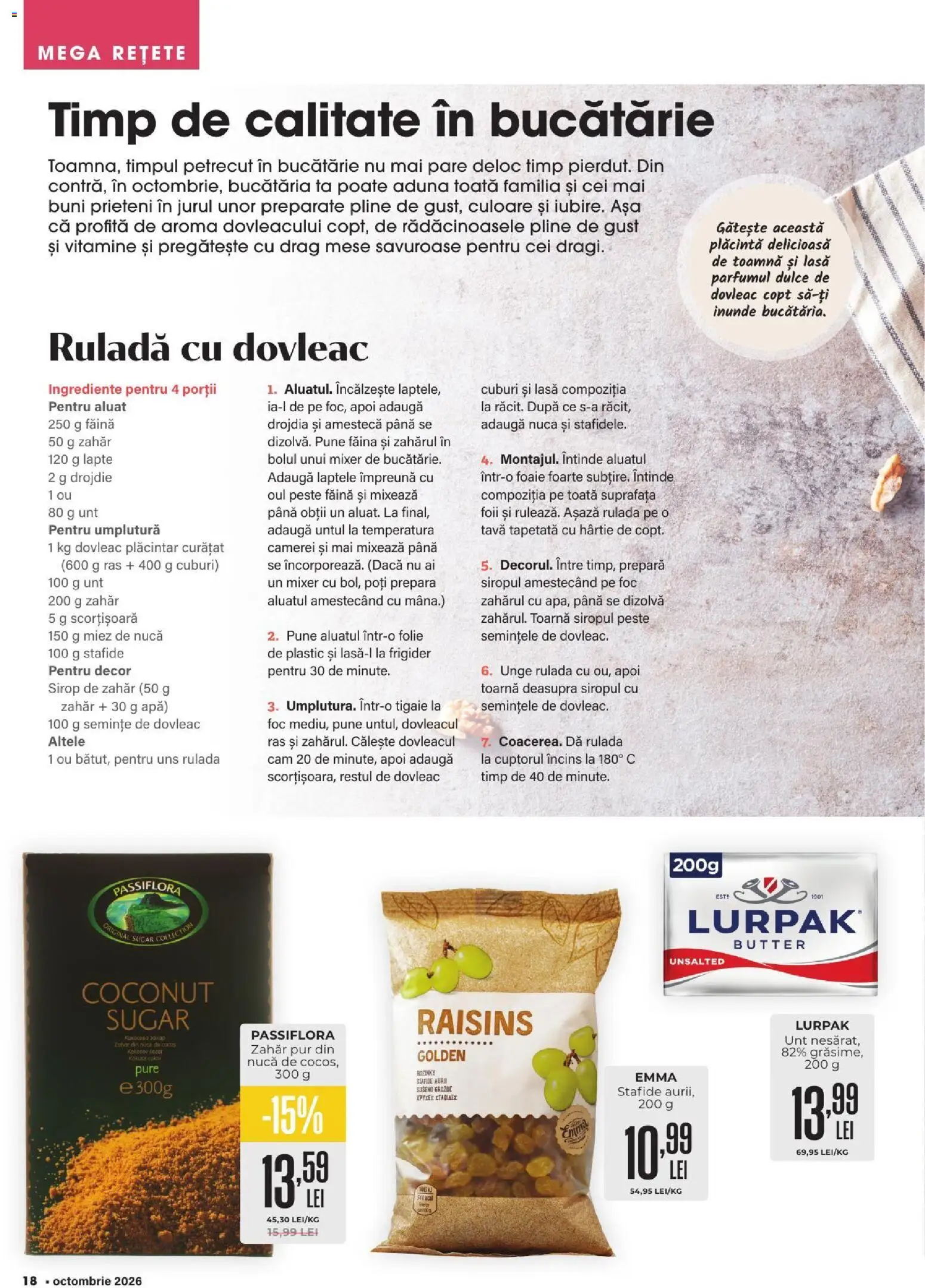 Noul catalog Mega Image – valabil de la 01.10.2026 | Pagină: 18 | Produse: Tigaie, Unt, Făină, Pește