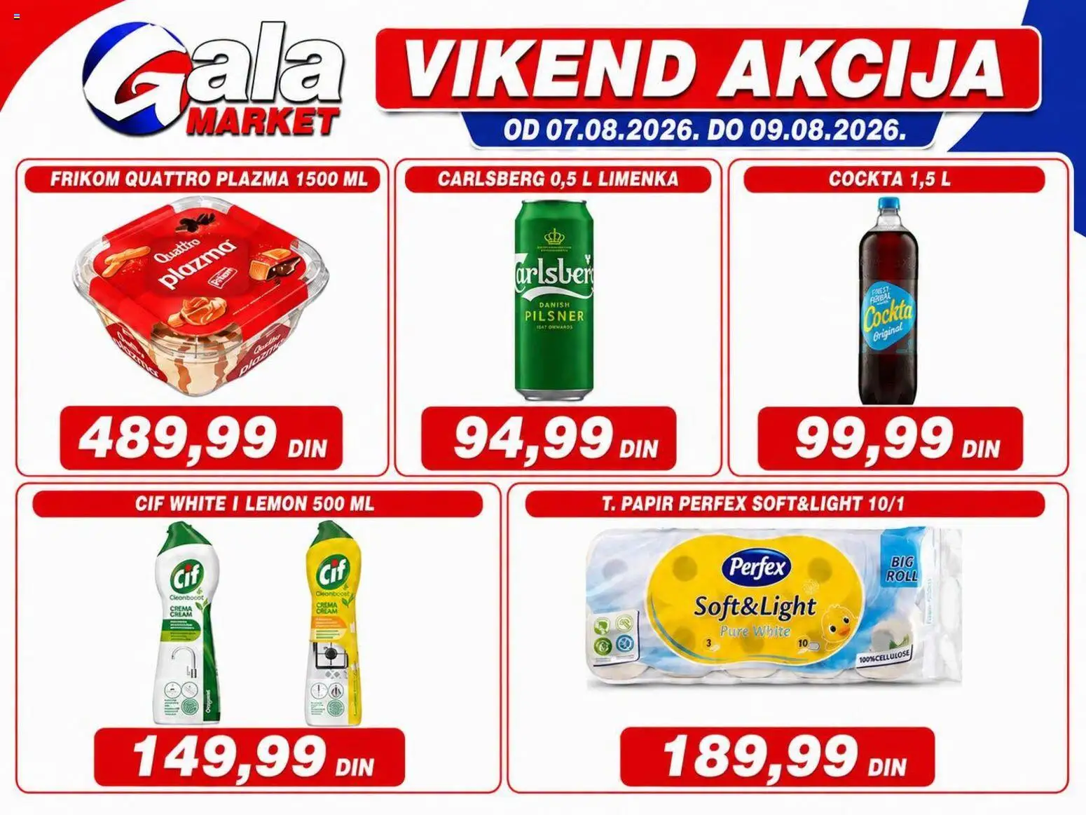 Gala MARKET katalog - važi od 07.08.2026 | Strana: 1 | Proizvode: Plazma, Carlsberg