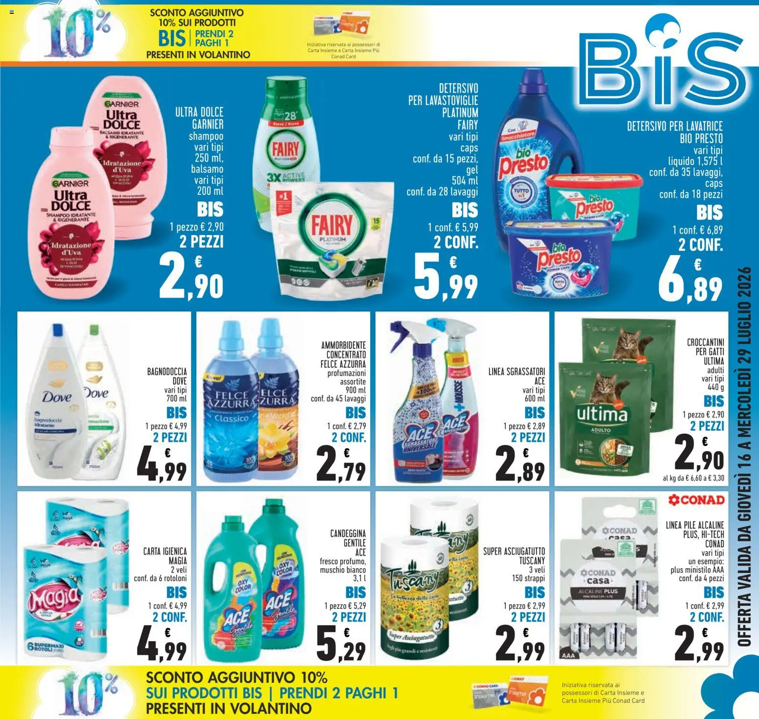 Volantino Conad del 16/07/2026 | Pagina: 5 | Prodotti: Balsamo, Carta igienica, Smacchiatore, Lavastoviglie