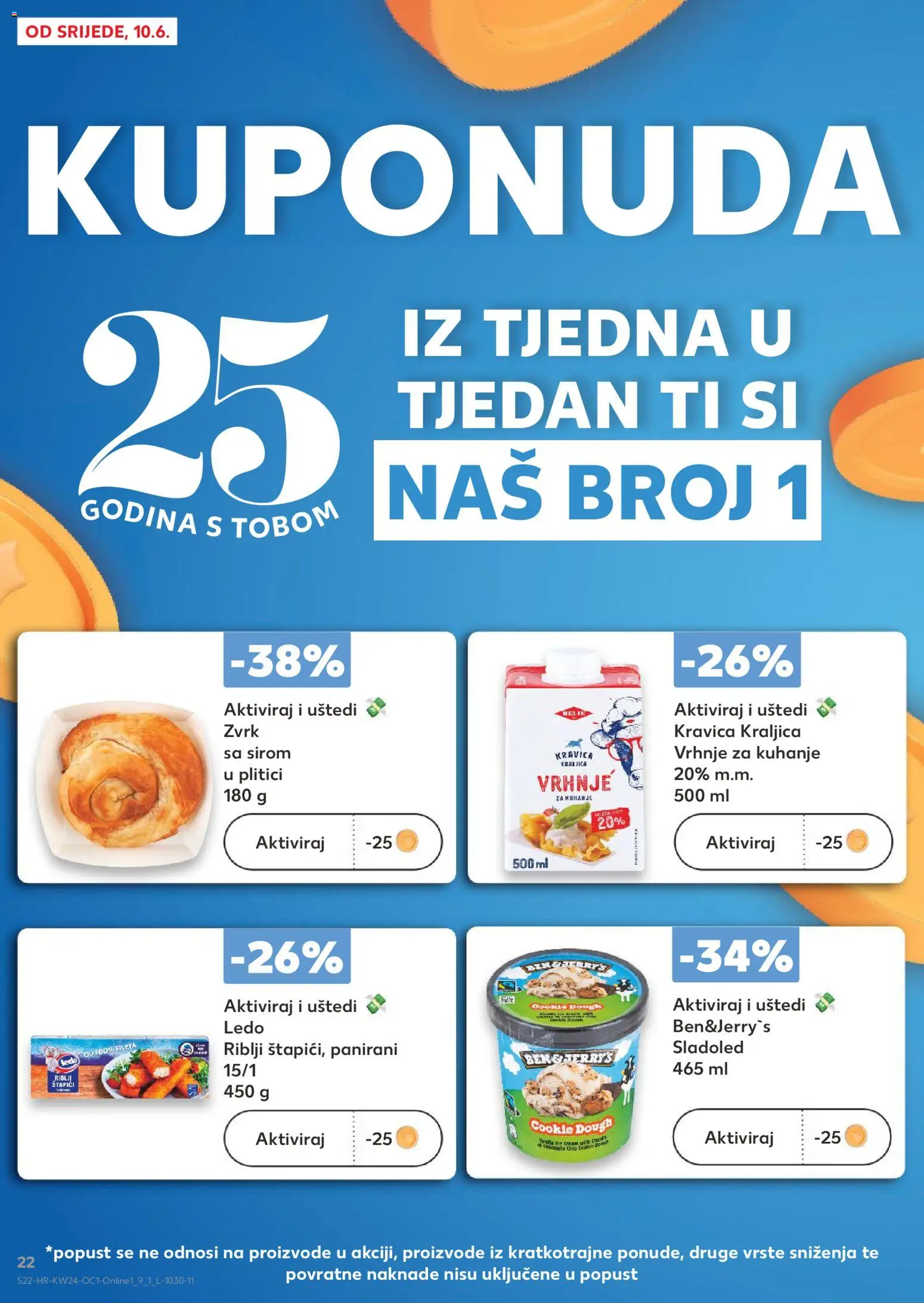 Kaufland katalog | vrijedi od 10.06.2026 | Stranica: 22 | Proizvodi: Vrhnje za kuhanje, Ledo, Sladoled