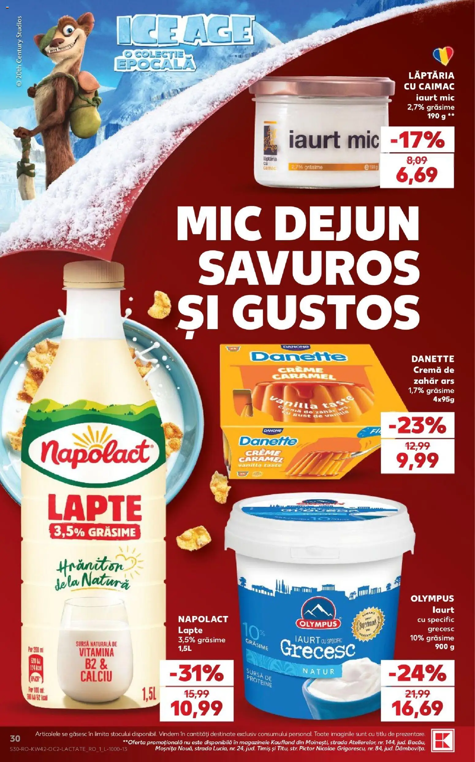 Kaufland RO akciós ujság - amely érvényes a következő dátumtól: 2026.10.14. | Oldal: 30 | Termékek: Danone, Danette