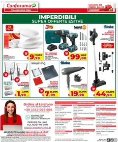 Anteprima del volantino Conforama volantino valido a partire dal 04.06.2026 | Pagina: 20 | Prodotti: Acqua, Telefono, Scopa, Trapano