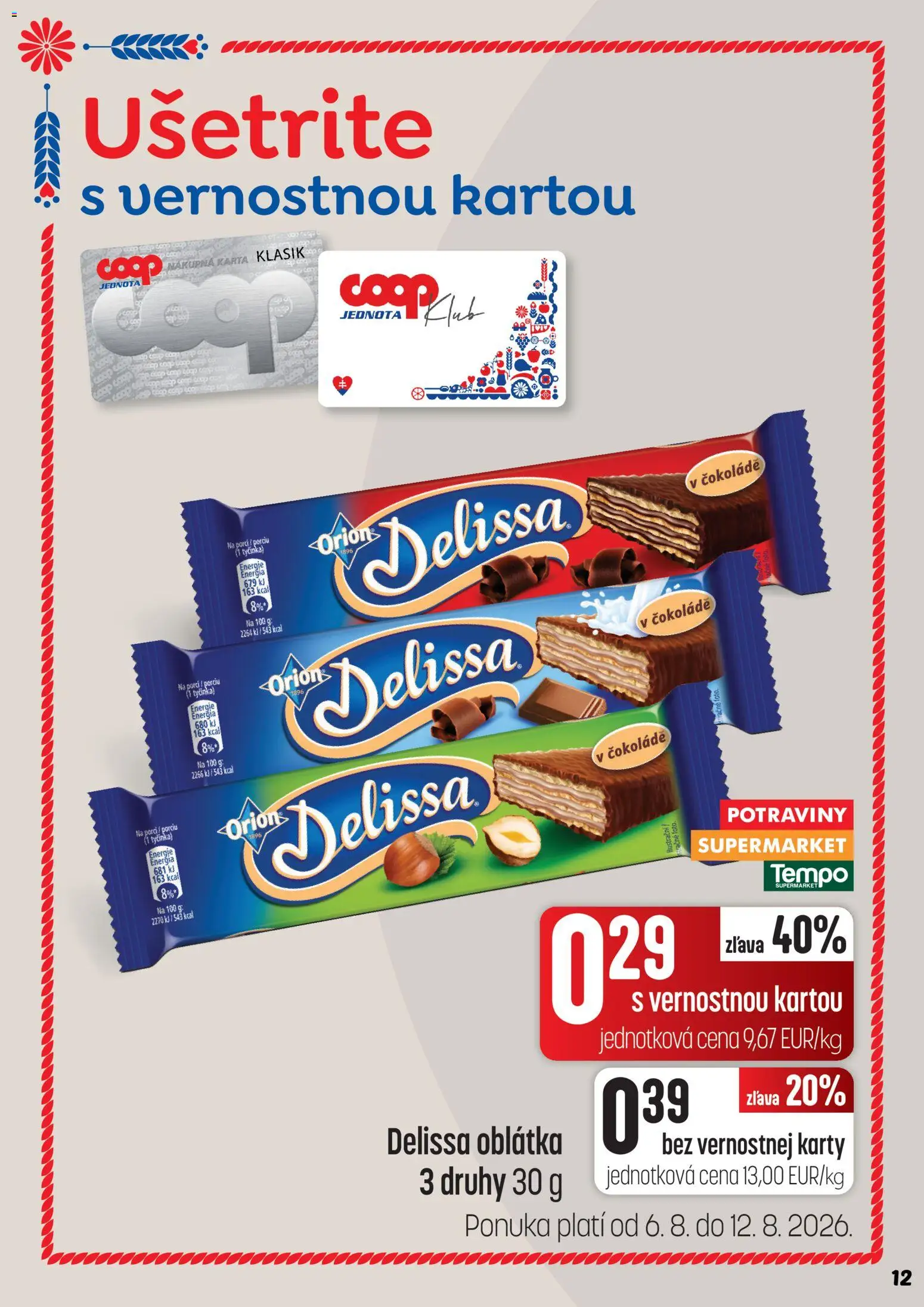 Nové COOP Jednota akcie – leták je platný od 06.08.2026 | Strana: 12