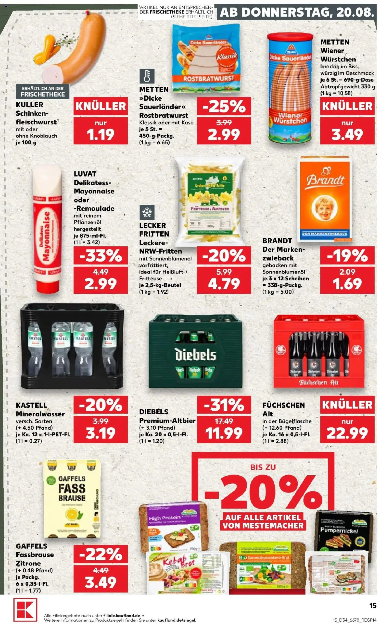 Prospekt Kaufland ab 17.08.2026 » Angebote Online zum Blättern | Seite: 26 | Produkte: Sonnenblumenol, Mineralwasser, Knoblauch, Diebels
