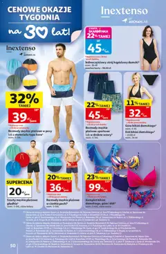 Pogląd oferty "Auchan gazetka - 30 Lat Hipermarket" - ważna od 14.05.2026 | Strona: 50 | Produkty: Szorty, Karta, Strój kąpielowy