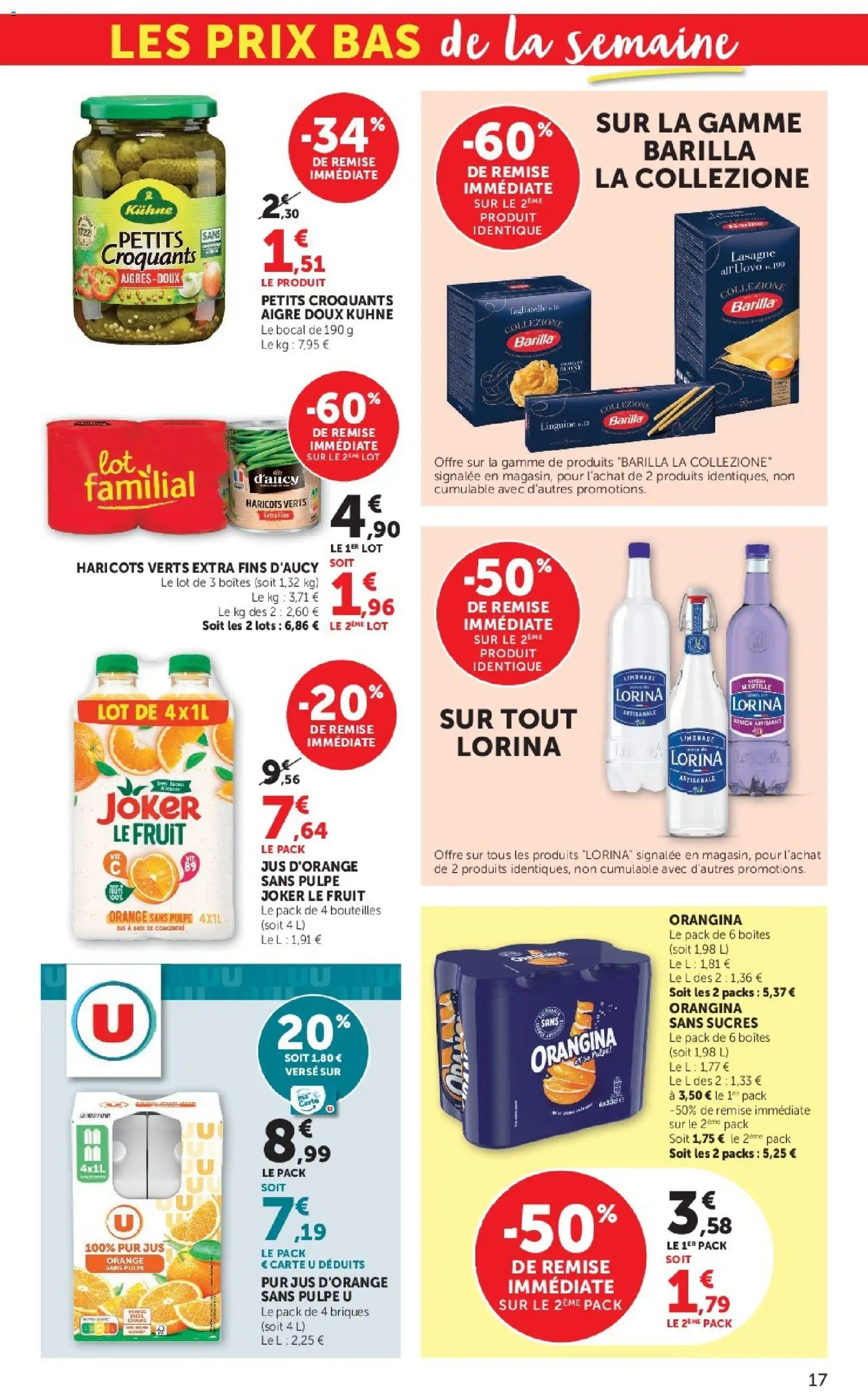 {H1} | Page: 17 | Produits: Jus d'orange, Briques, Jus, Tagliatelle