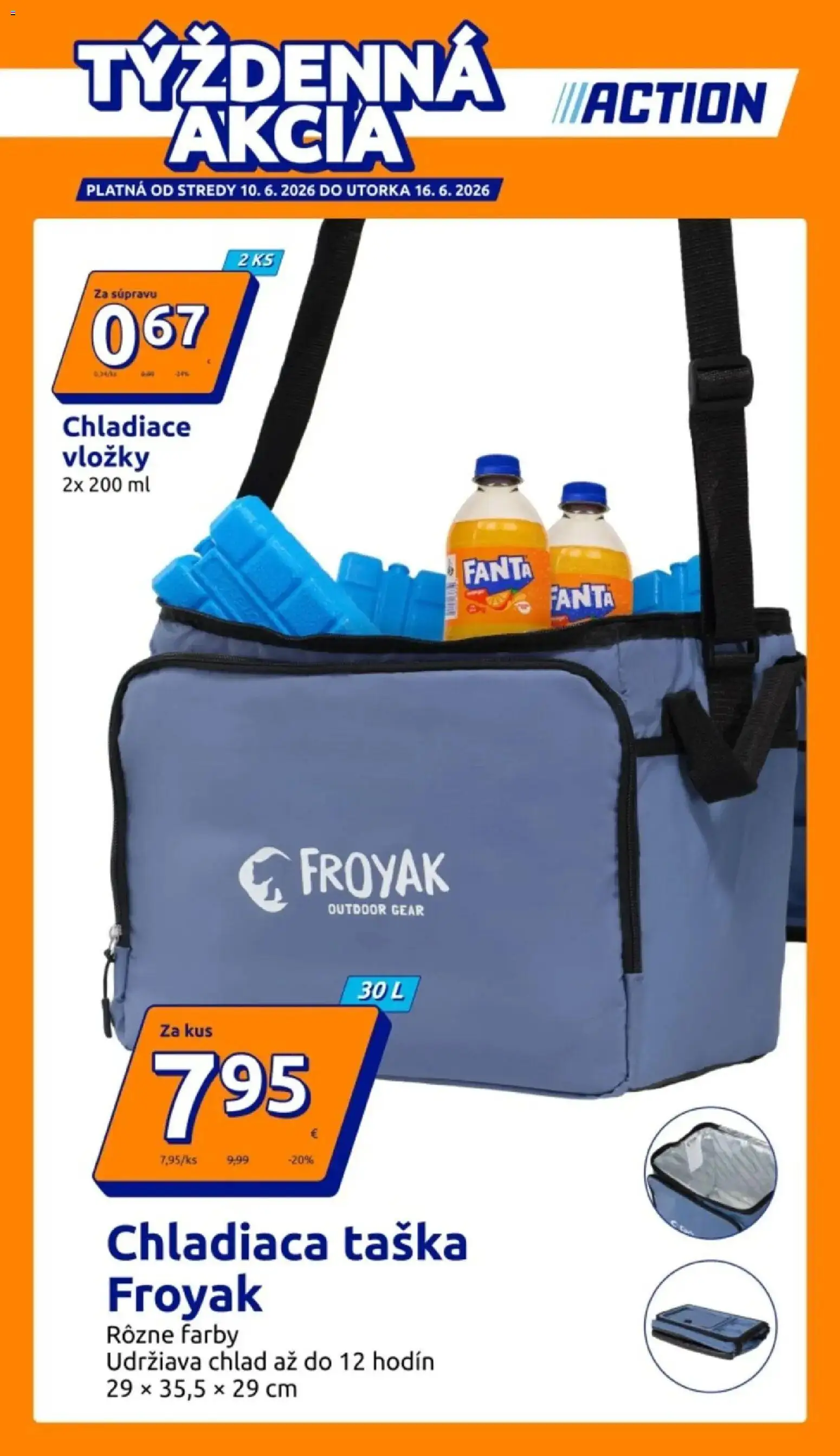 Nové Action akcie – leták je platný od 10.06.2026 | Strana: 1 | Produkty: Fanta, Taška